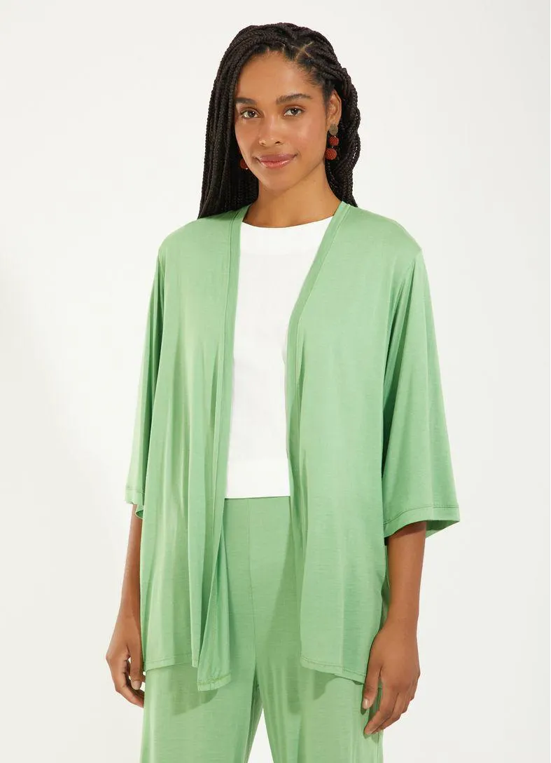 Kimono over malha verde