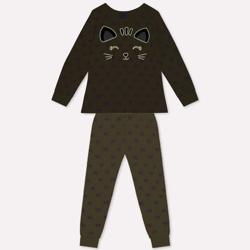 Pijama Brilha no Escuro Infantil Menina Kyly