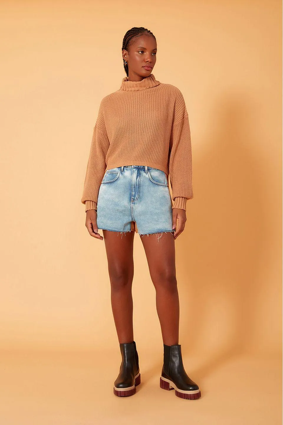 Short Jeans Detalhe Color