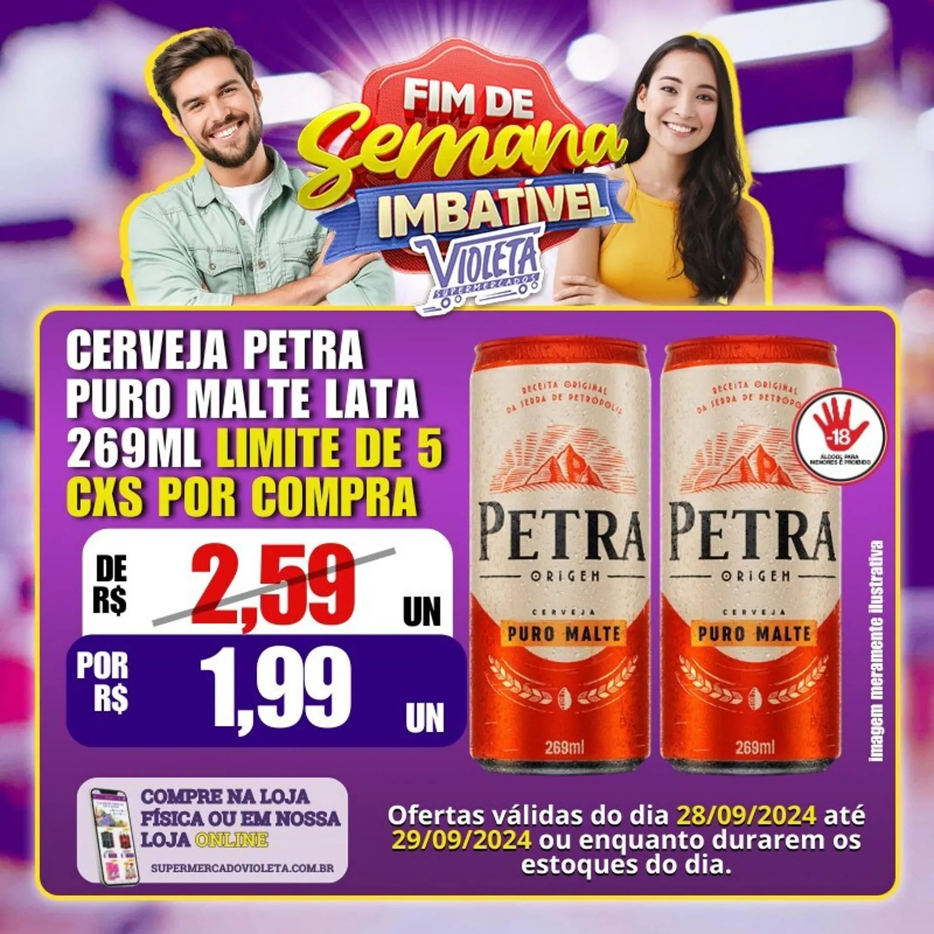 Encarte de Catálogo Violeta Supermercados 28 de setembro até 29 de setembro 2024 - Pagina 1