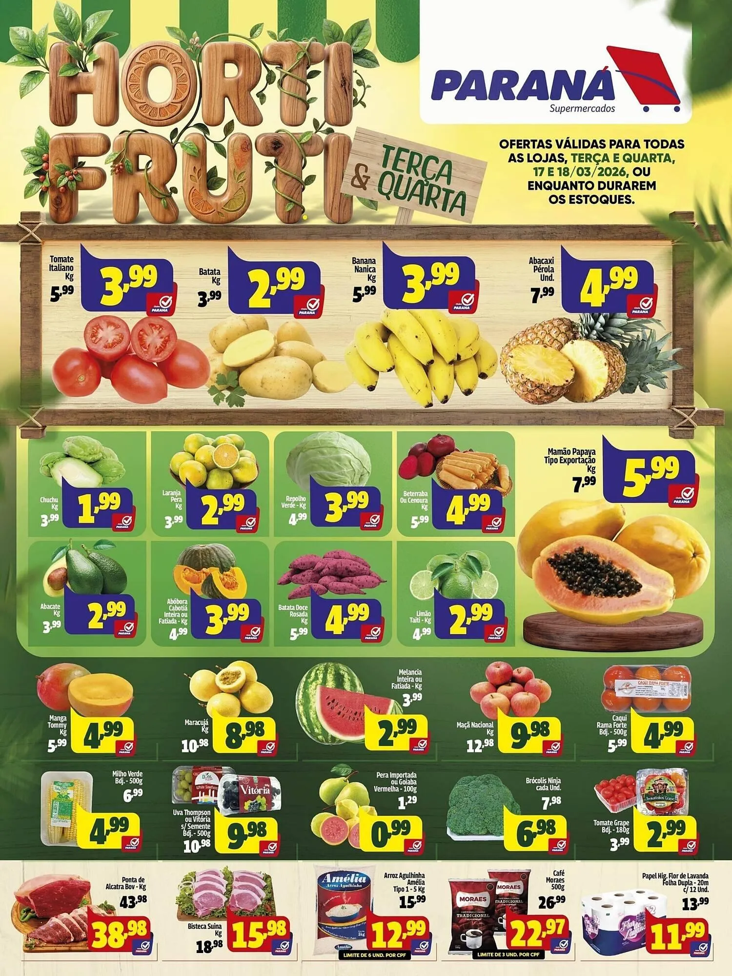 Encarte de Folheto Supermercado Paraná 16 de março até 18 de março 2026 - Pagina 1