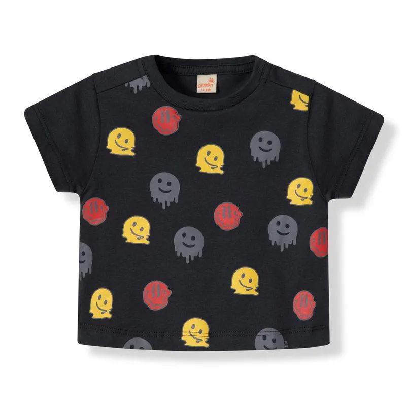 Camiseta Todddler Menina Smiles Chumbo