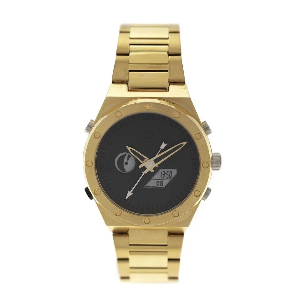 Relógio Analógico Digital Masculino Xamã Metal Dourado - RE.MT.1561.0121 M