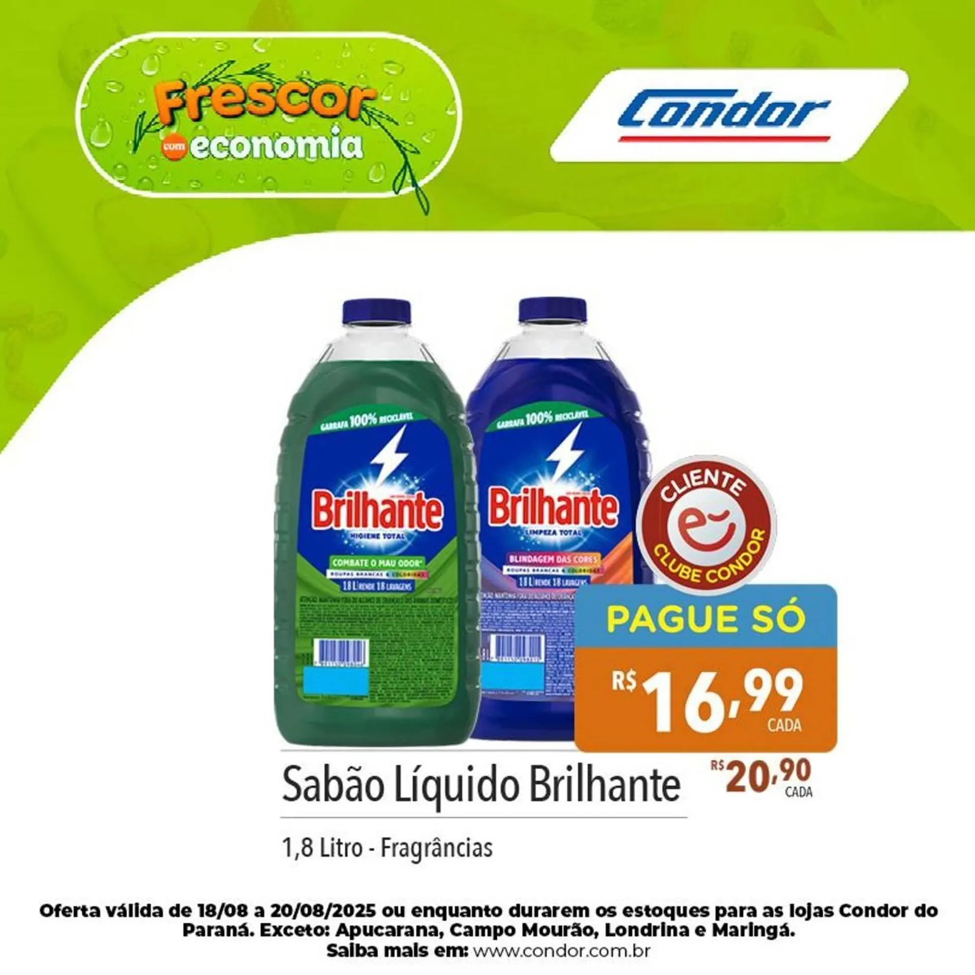 Encarte de Catálogo Supermercados Condor 19 de agosto até 20 de agosto 2025 - Pagina 1