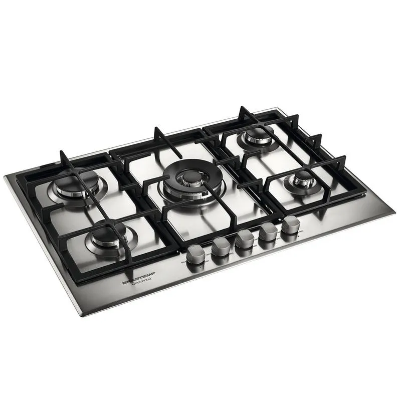 Cooktop Brastemp Gourmand 5 Bocas, Dupla Chama, Inox - BDK75DR