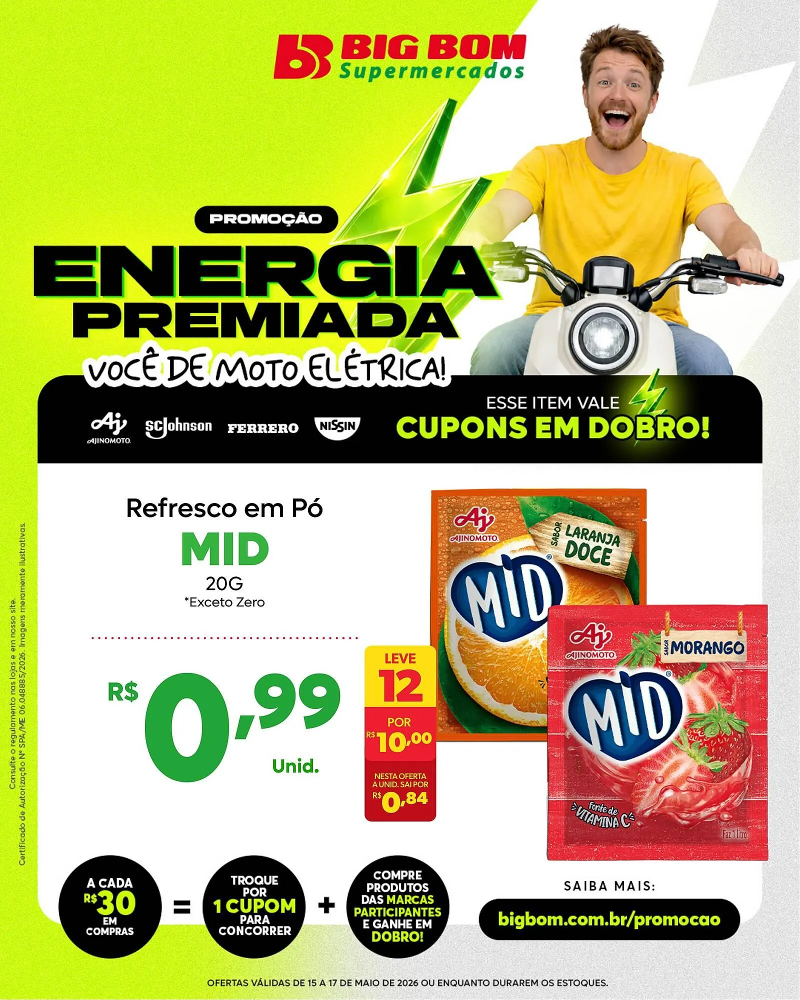Encarte de Catálogo Big Bom Supermercados 15 de maio até 17 de maio 2026 - Pagina 1