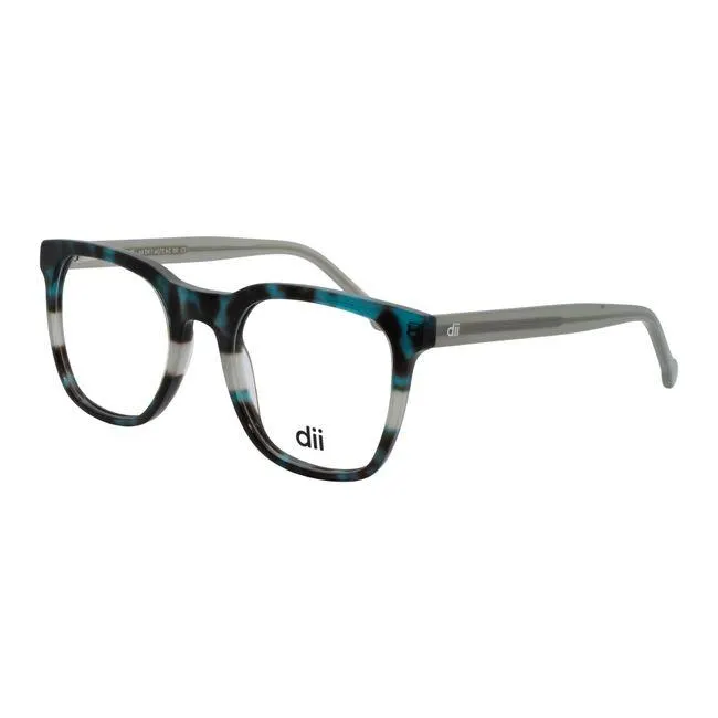 Armação de Óculos de Grau Feminina Dii Collection Quadrado 4072 Cor Cinza Cristal com Demi Azul