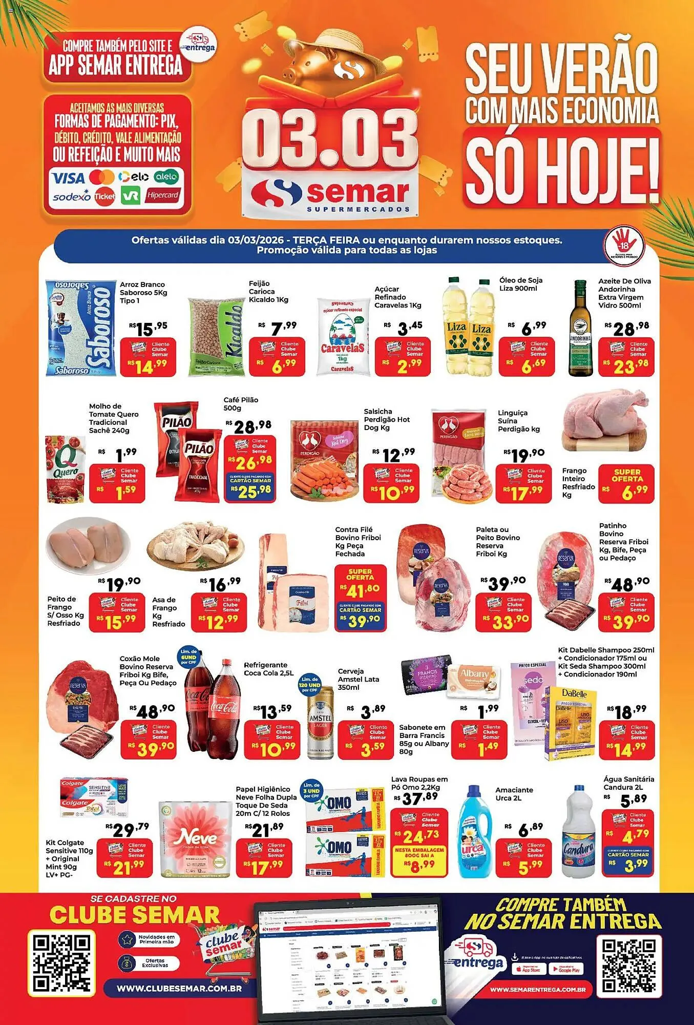 Encarte de Folheto Semar Supermercado 3 de março até 3 de março 2026 - Pagina 1