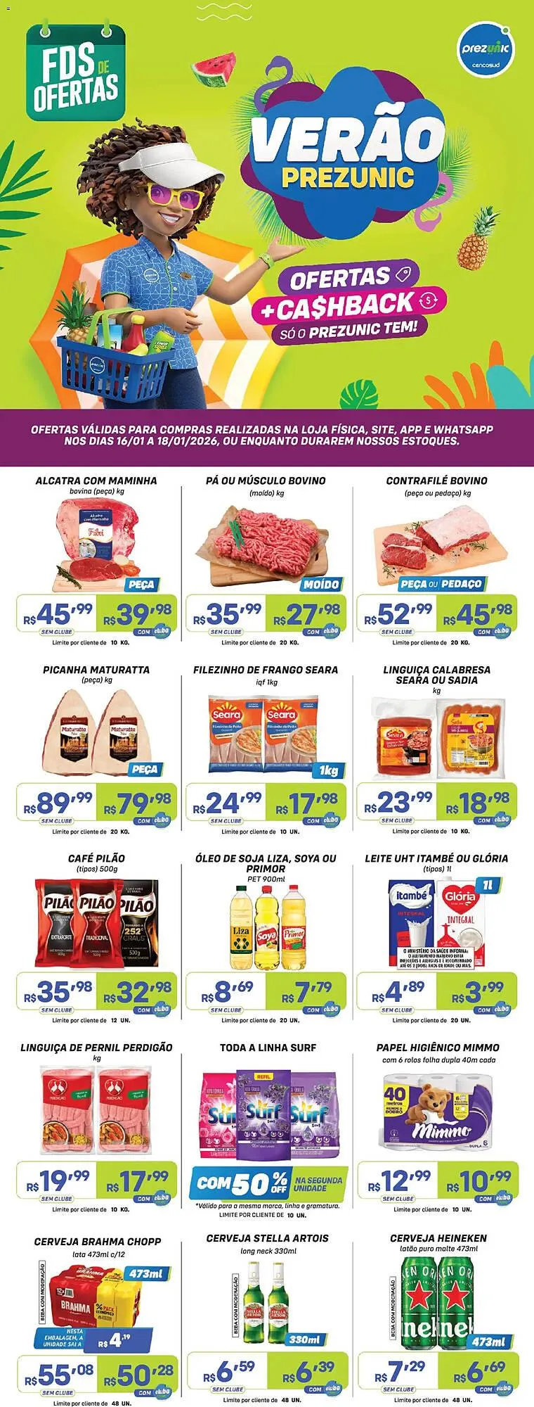 Encarte de Encarte Prezunic 16 de janeiro até 18 de janeiro 2026 - Pagina 1