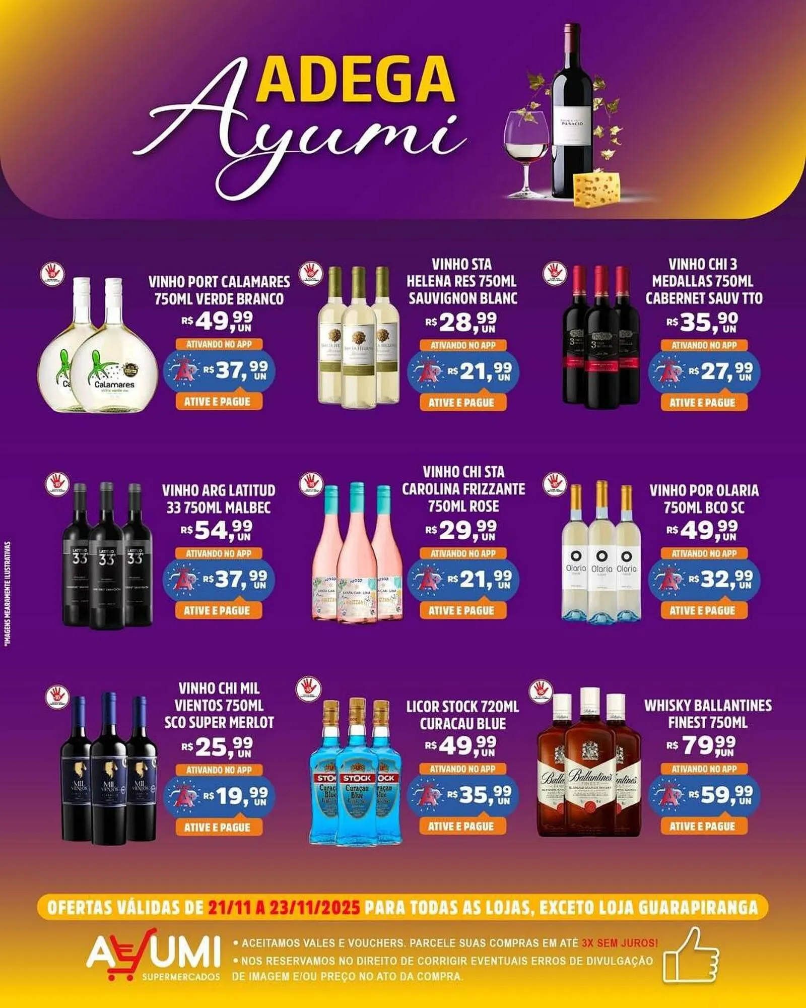 Encarte de Folheto Ayumi Supermercados 21 de novembro até 23 de novembro 2025 - Pagina 1
