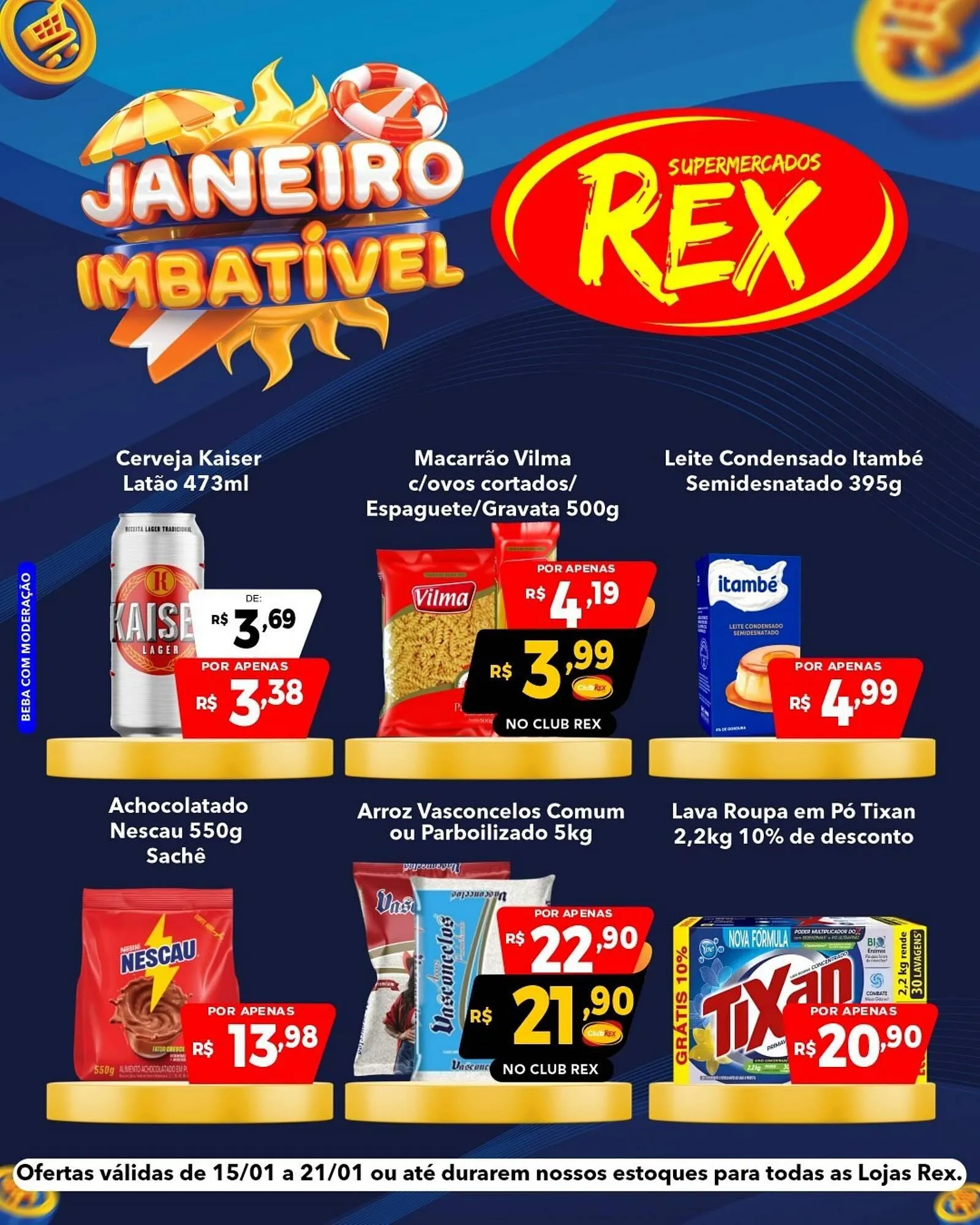 Encarte de Catálogo Supermercados Rex 15 de janeiro até 21 de janeiro 2026 - Pagina 1