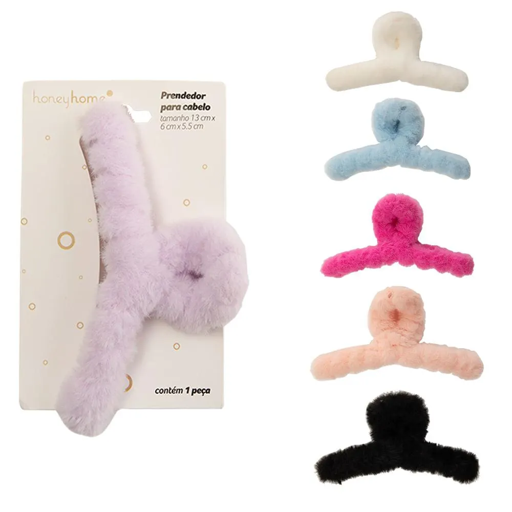 Presilha de Pluma Para Cabelo Poliéster Sortido, Plástico PS 14x6x5,5cm LM4235 - honeyhome