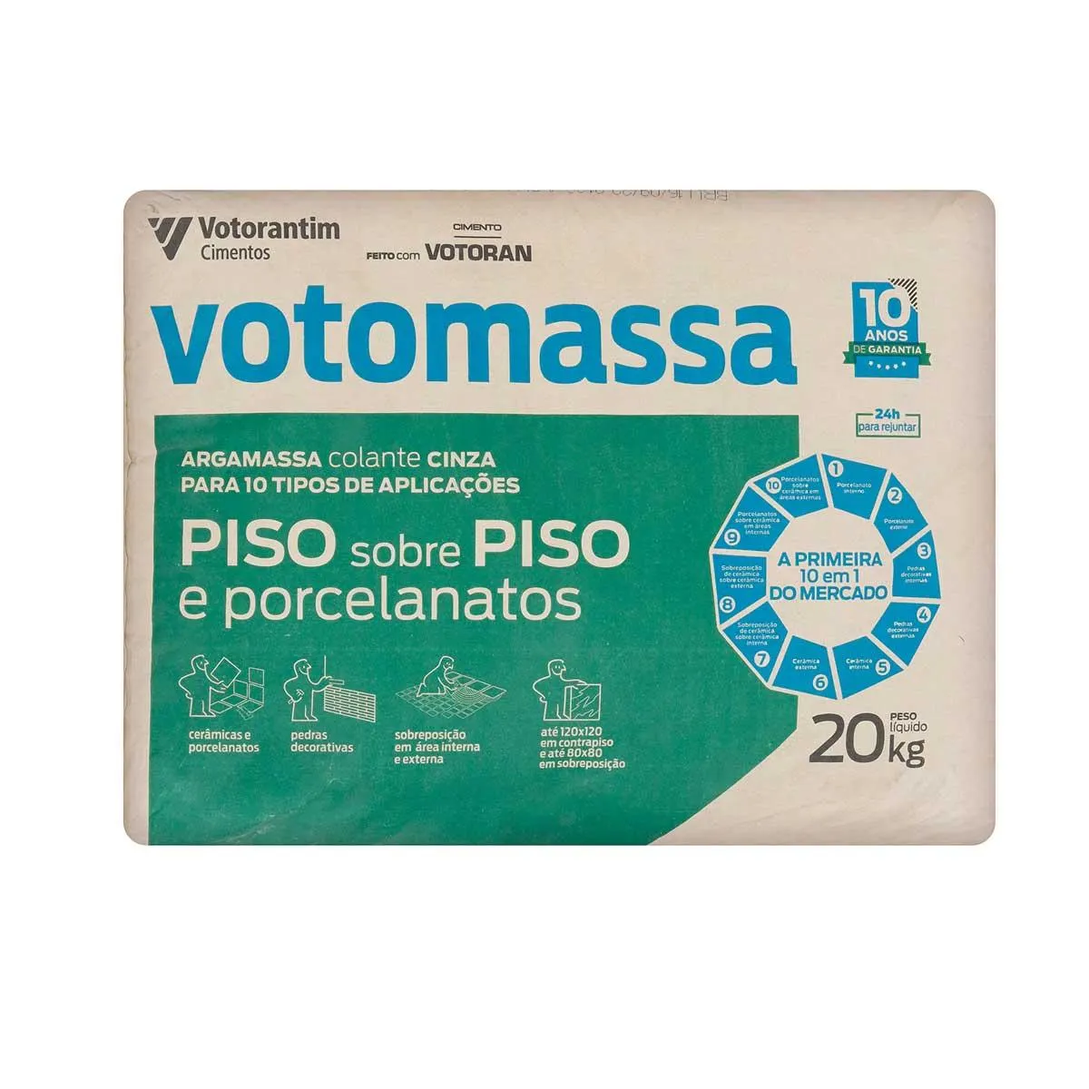 Argamassa Piso sobre Piso Interno e Externo Votoran Cinza