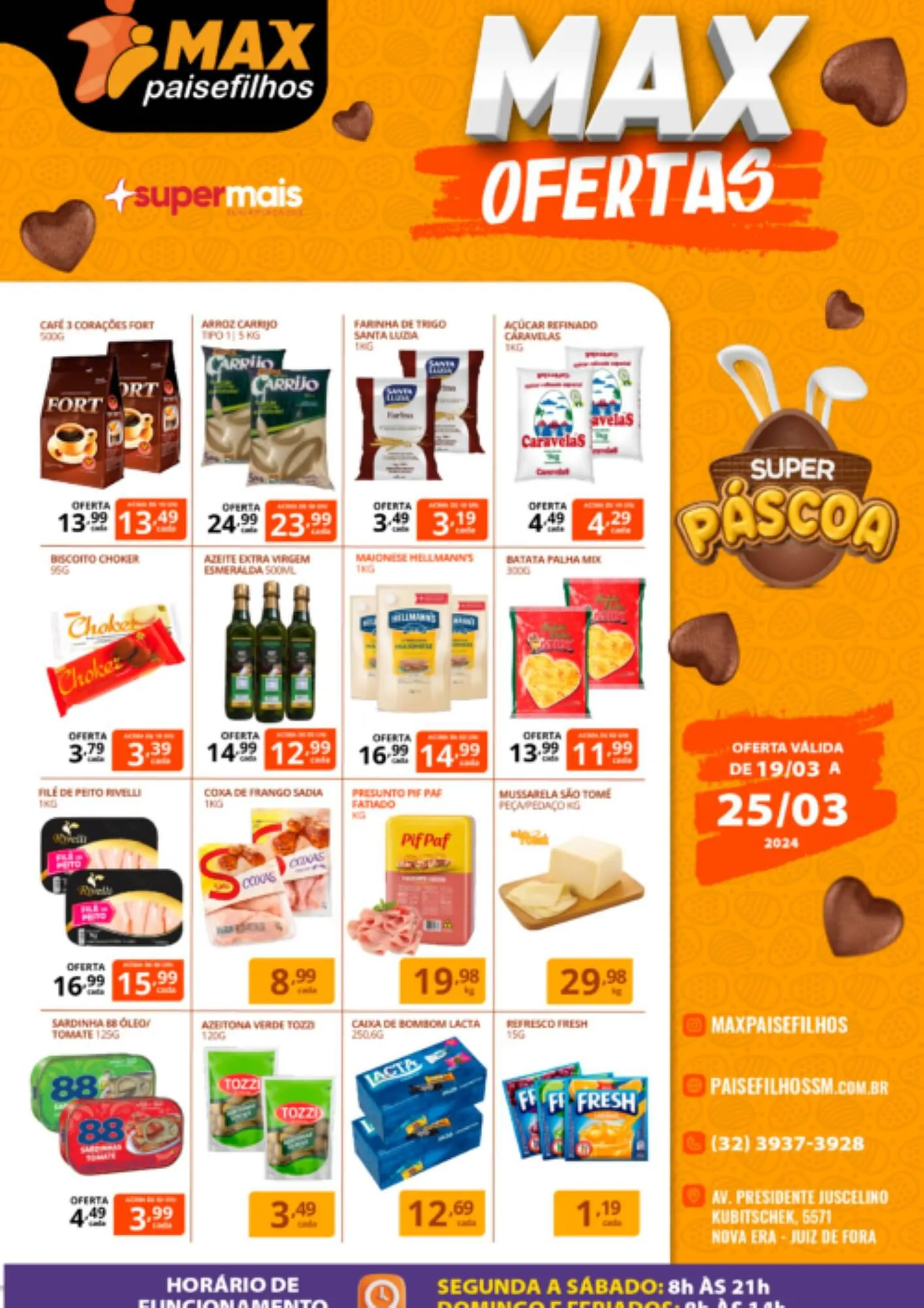 Encarte de Catálogo Pais e Filhos Supermercados 19 de março até 25 de março 2024 - Pagina 1