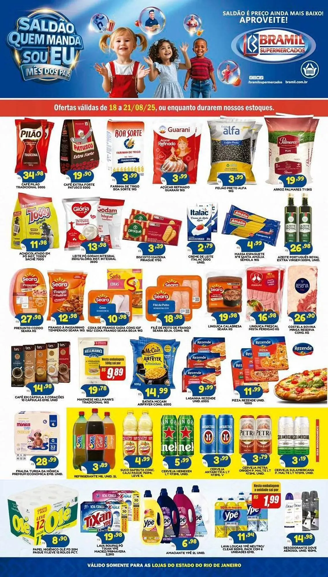 Encarte de Catálogo Bramil Supermercados 18 de agosto até 21 de agosto 2025 - Pagina 1