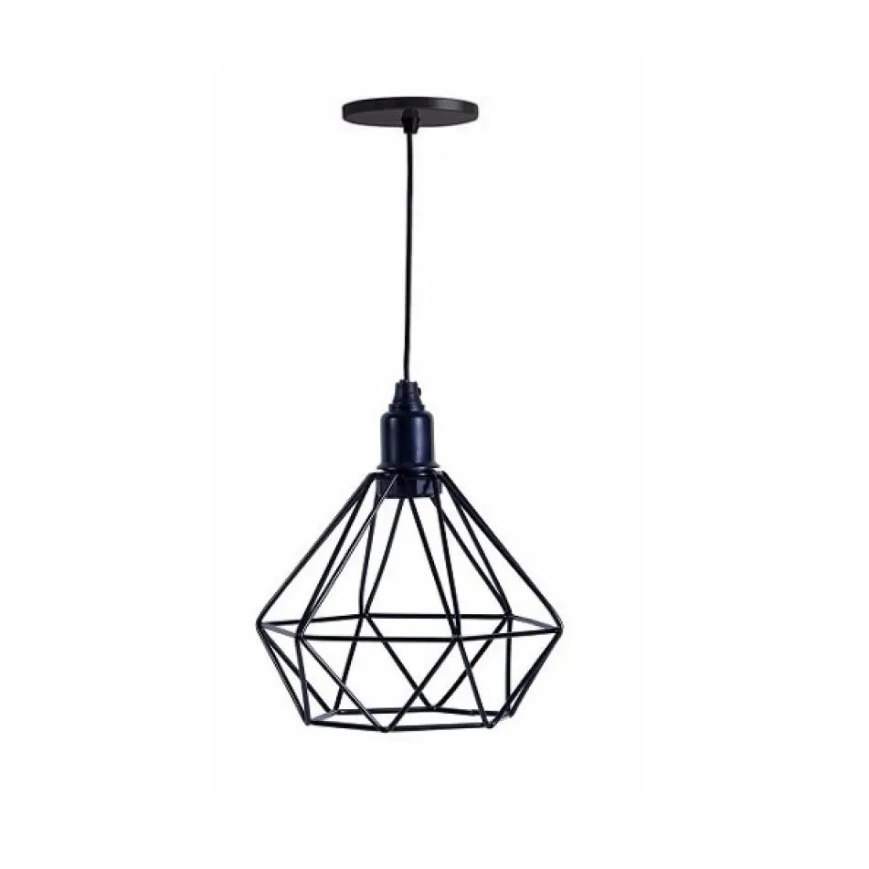 Pendente Aramado Diamante de Aço Preto - Ecoline