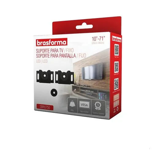 Brasforma Suporte SBRU750 de Parede Para TV e Monitor de 10" Até 71"