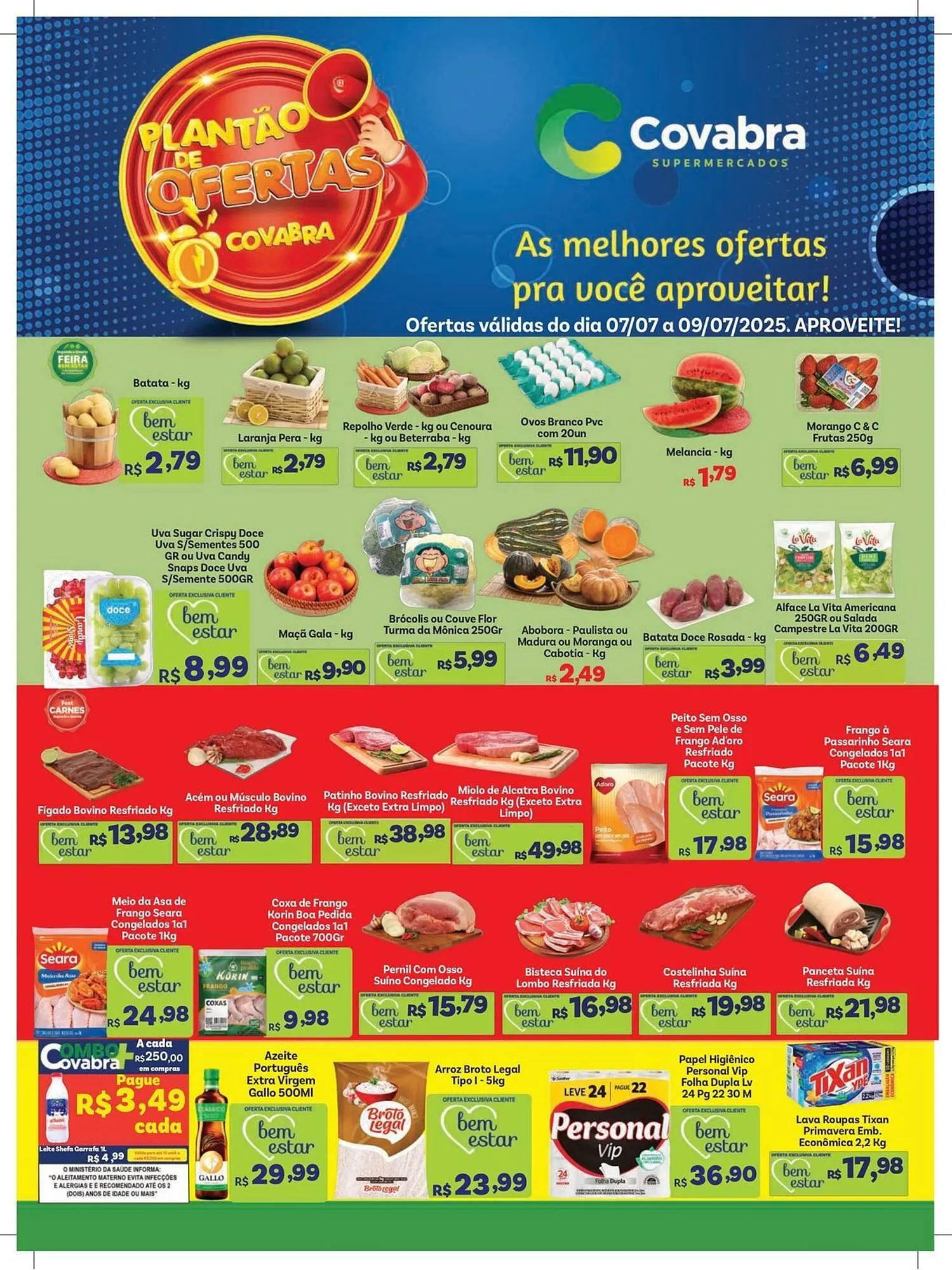 Encarte de Catálogo Covabra Supermercados 7 de julho até 9 de julho 2025 - Pagina 1