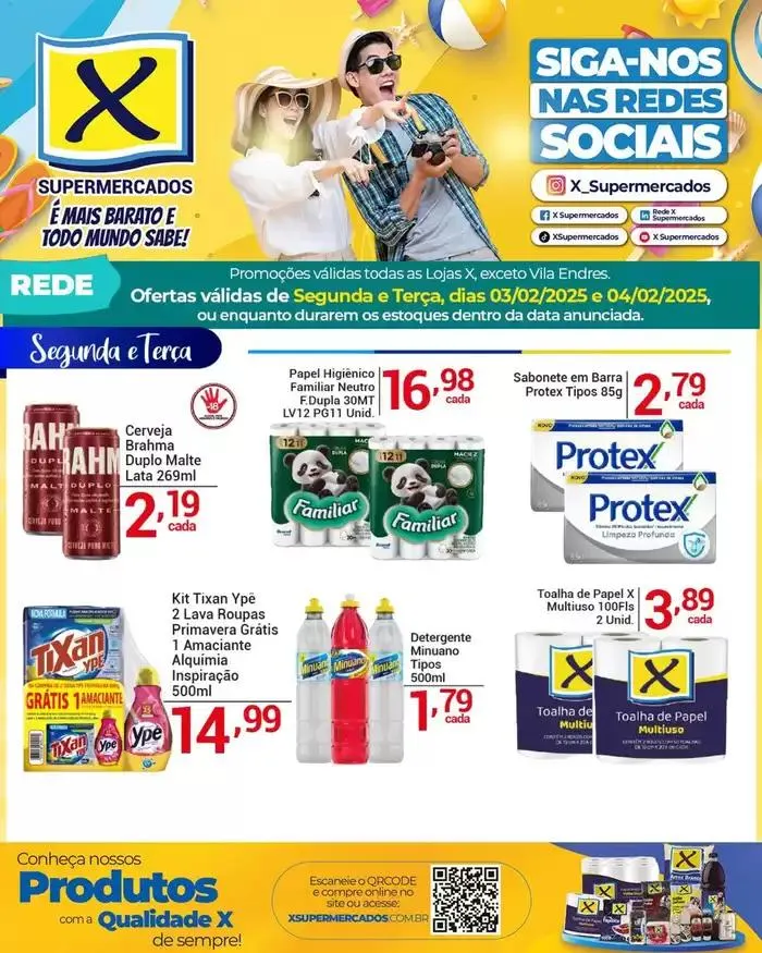 Encarte de Ofertas X Supermercados 4 de fevereiro até 7 de fevereiro 2025 - Pagina 1