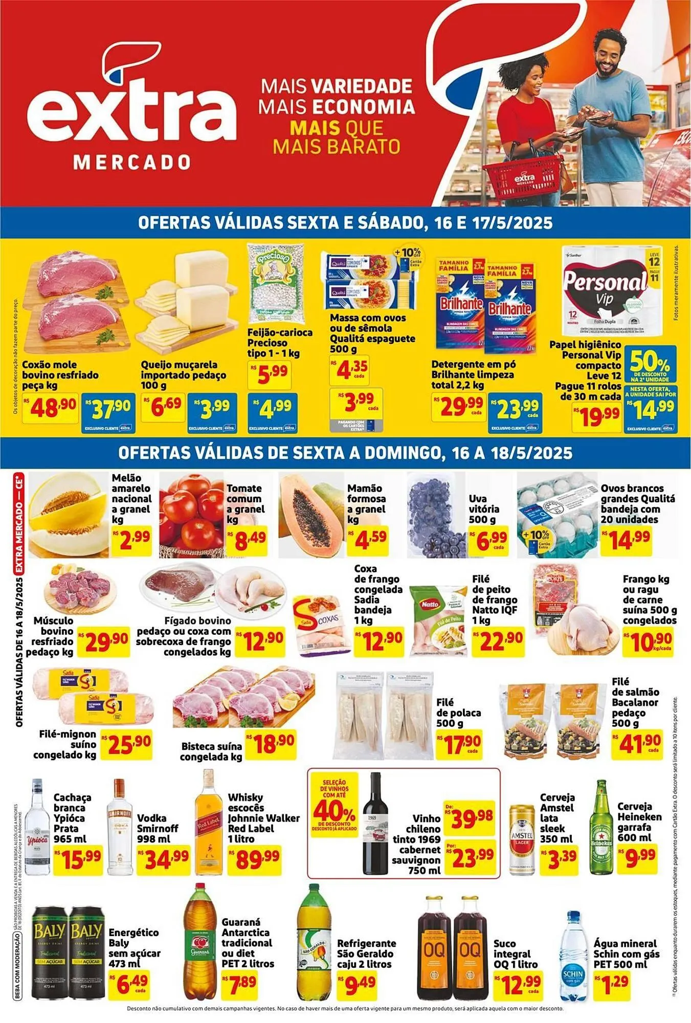 Encarte de Catálogo Mercado Extra 16 de maio até 18 de maio 2025 - Pagina 1
