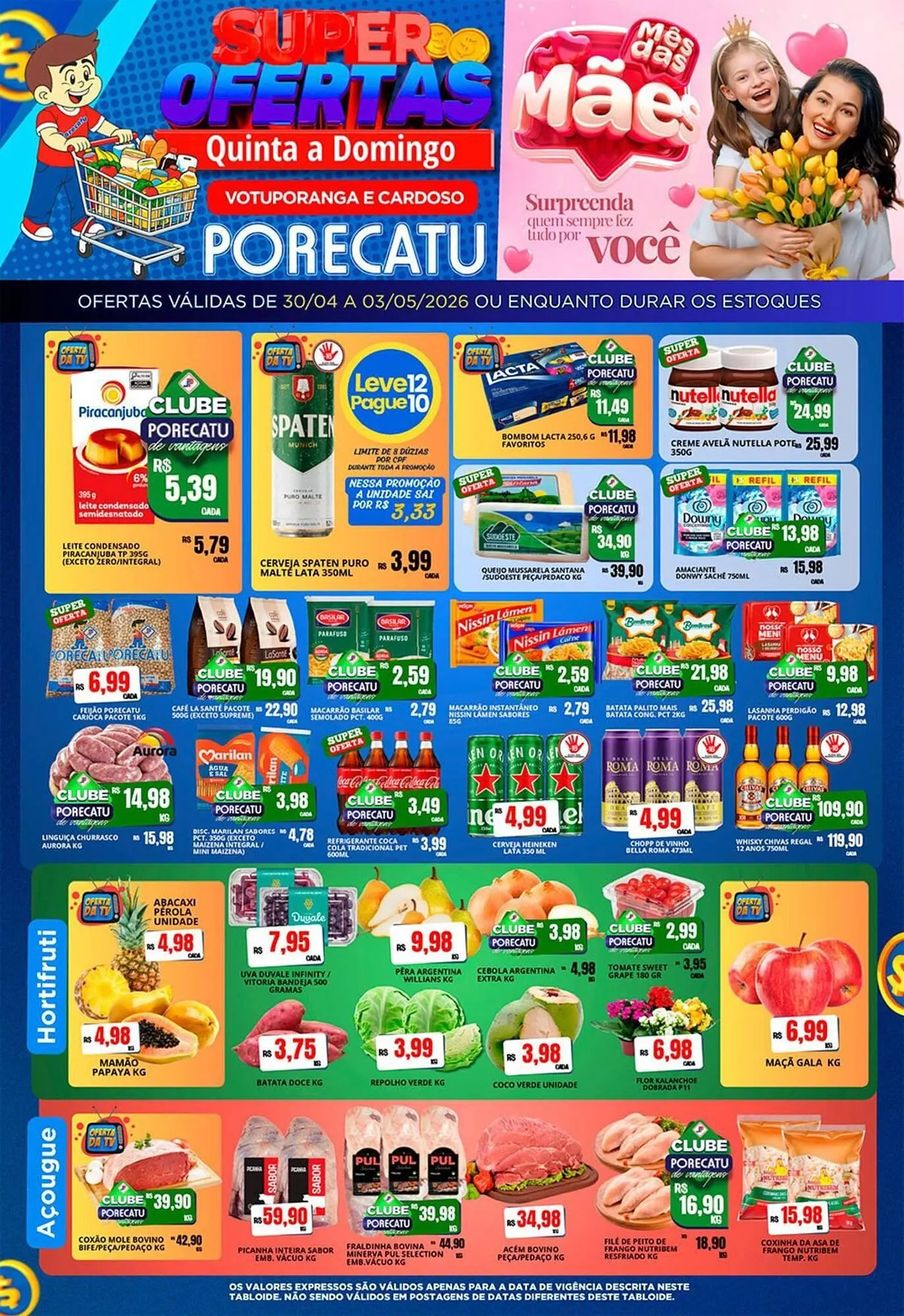 Encarte de Catálogo Supermercado Porecatu 30 de abril até 3 de maio 2026 - Pagina 1