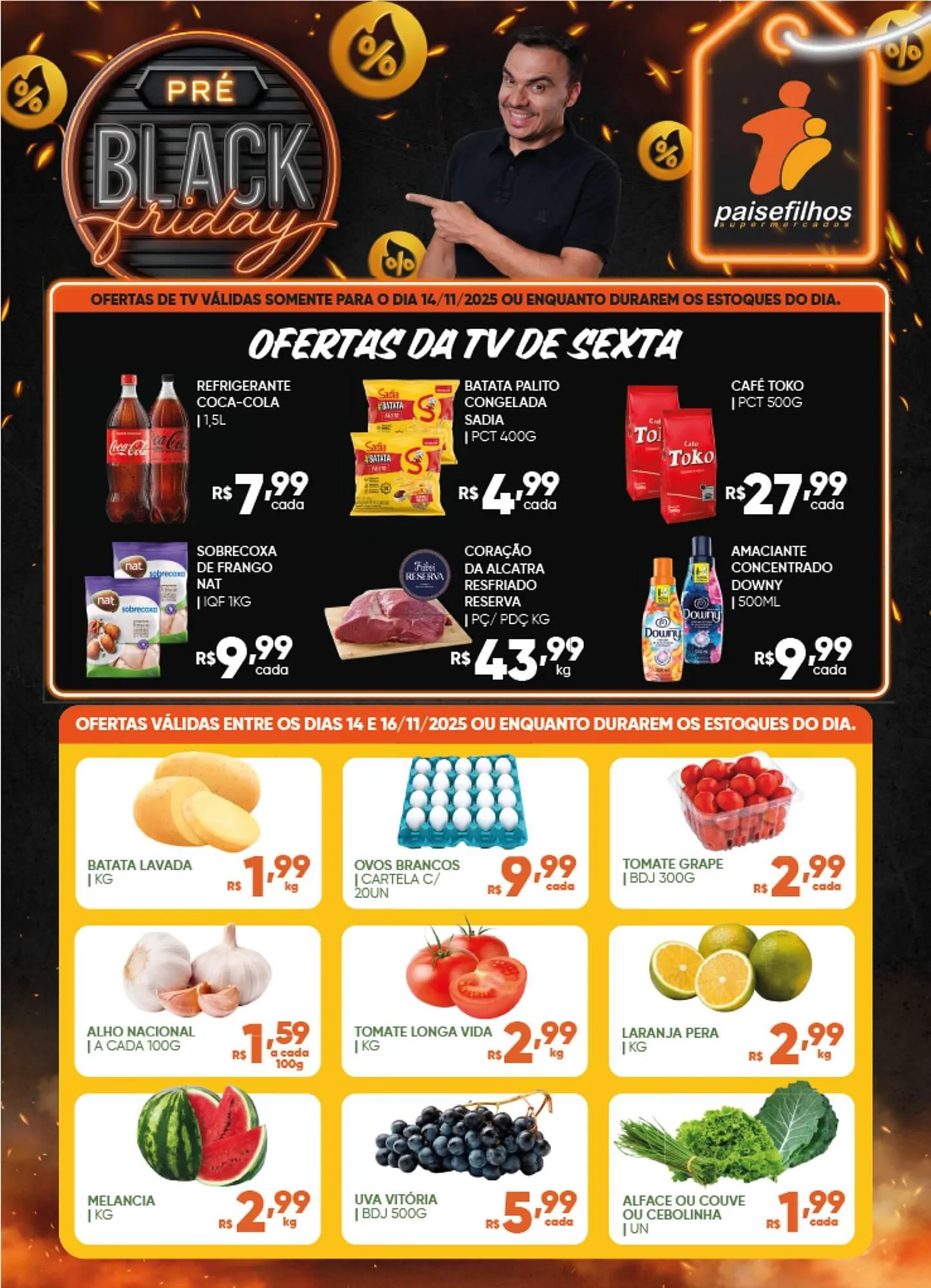 Encarte de Catálogo Pais e Filhos Supermercados 14 de novembro até 16 de novembro 2025 - Pagina 1