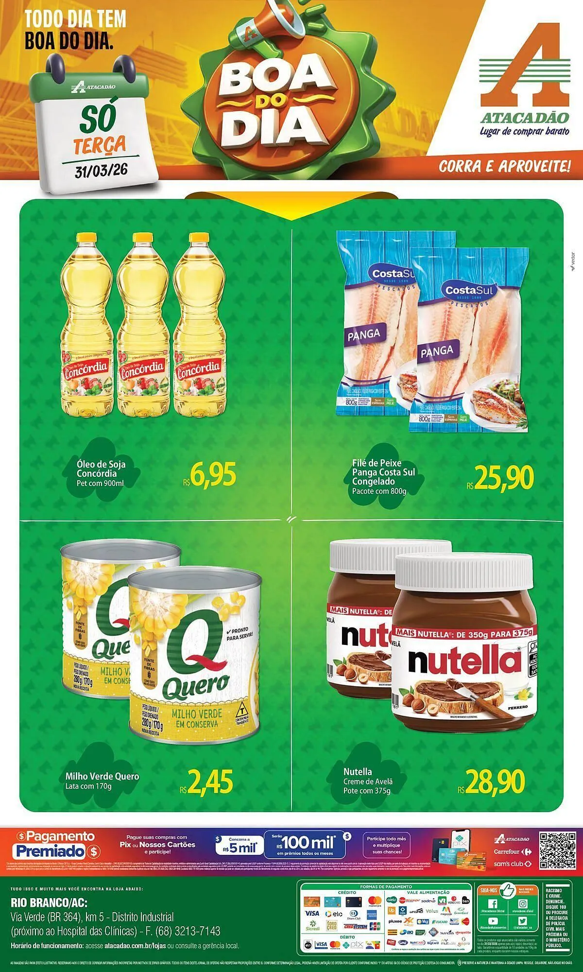 Encarte de Folheto Atacadão 31 de março até 31 de março 2026 - Pagina 1