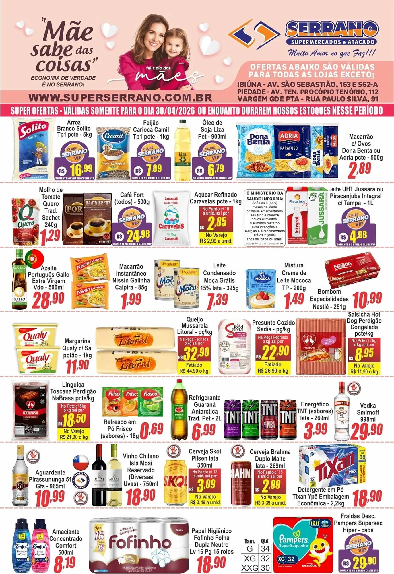 Encarte de Catálogo Serrano Supermercado 29 de abril até 30 de abril 2026 - Pagina 1
