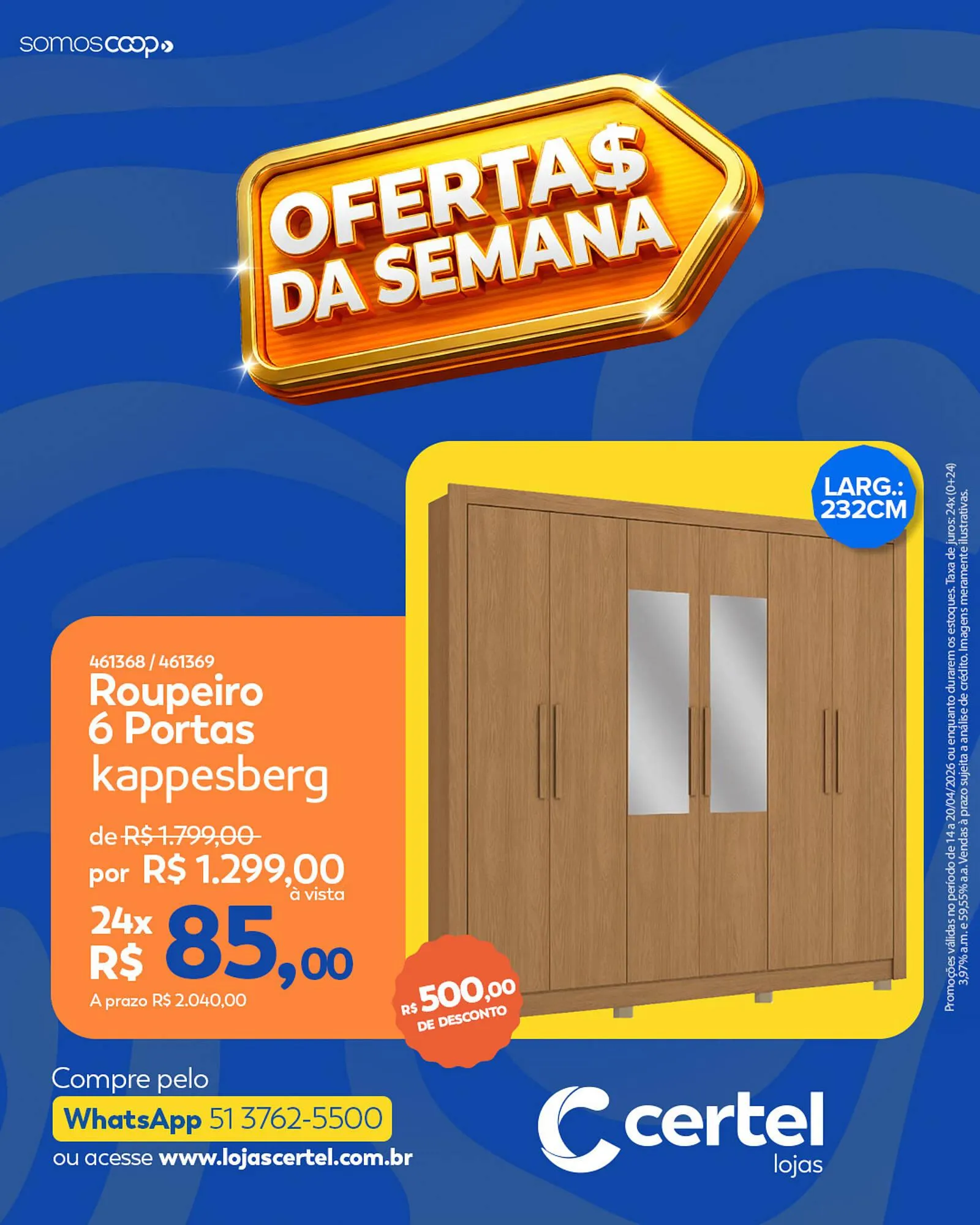 Encarte de Folheto Lojas Certel 14 de abril até 20 de abril 2026 - Pagina 1