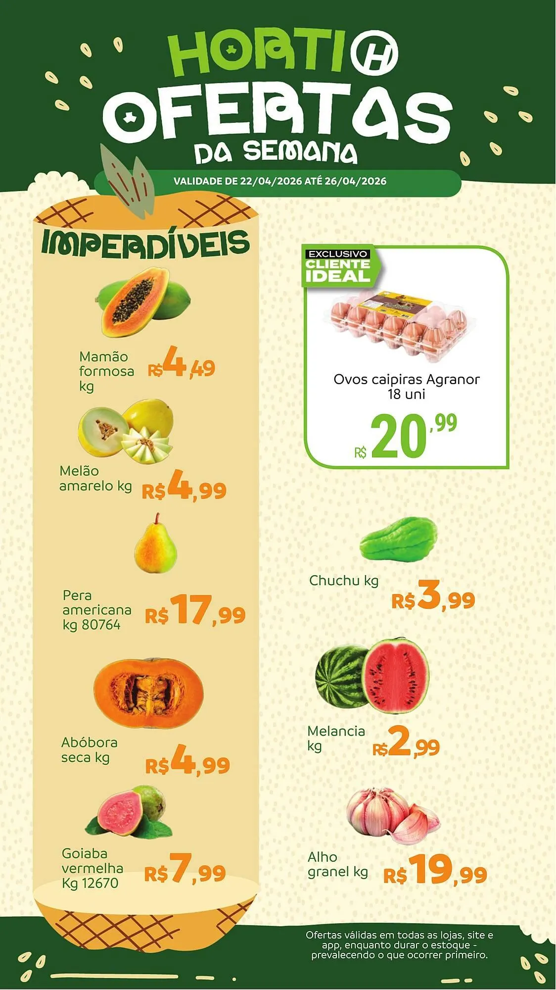 Encarte de Catálogo Hiperideal Supermercados 22 de abril até 26 de abril 2026 - Pagina 1