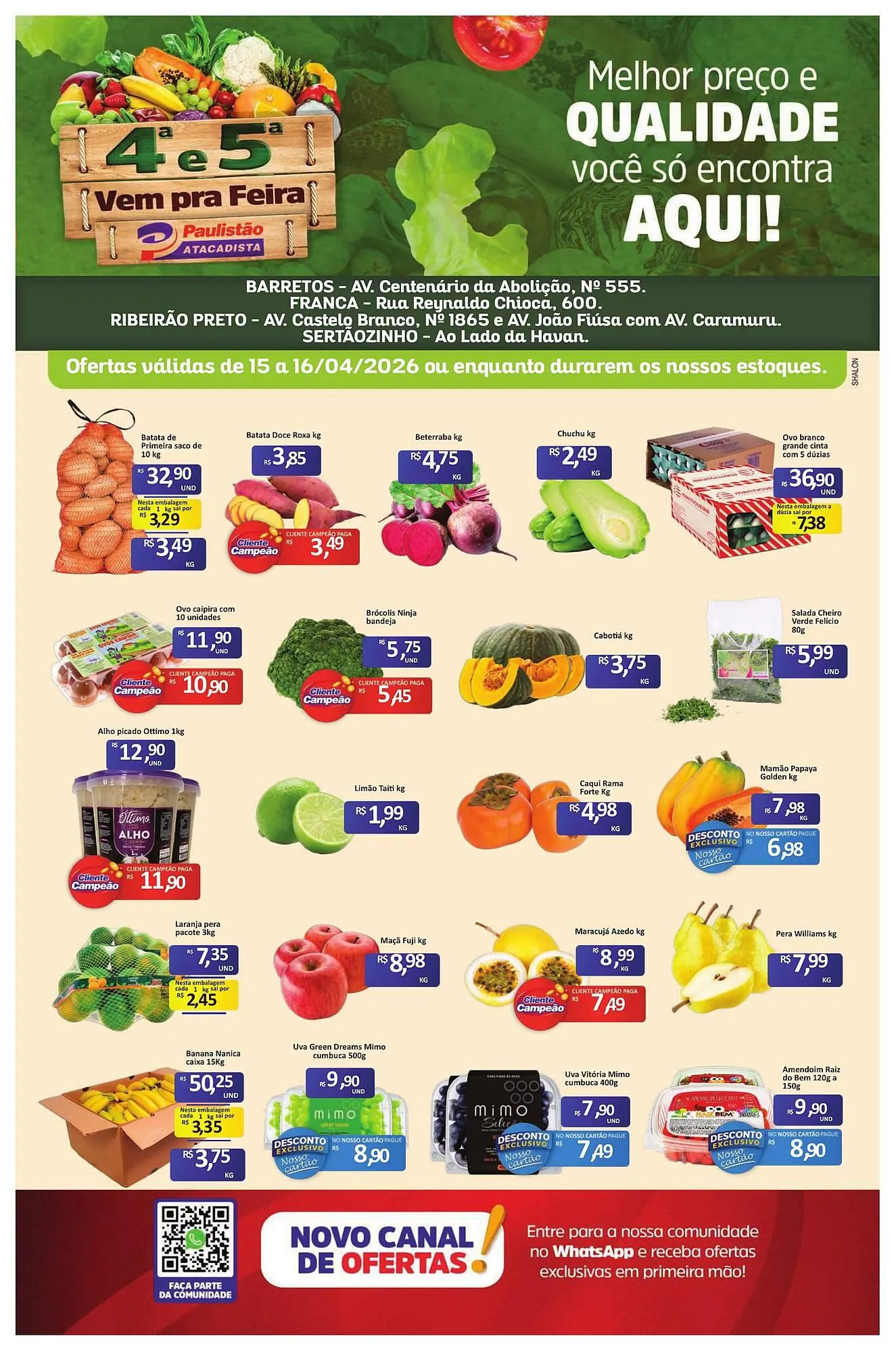 Encarte de Catálogo Paulistão Supermercados 15 de abril até 16 de abril 2026 - Pagina 1