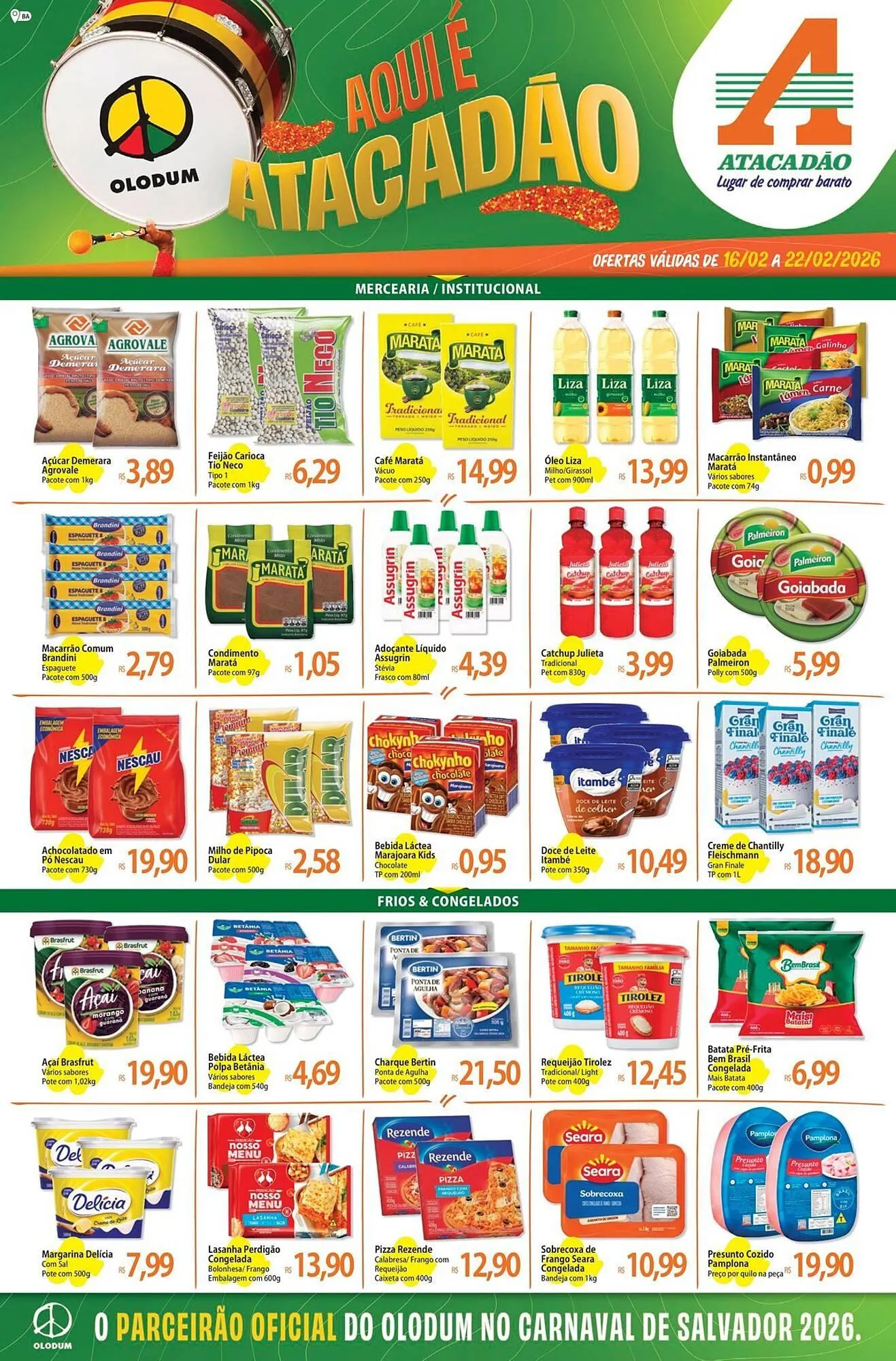 Encarte de Folheto Atacadão 16 de fevereiro até 22 de fevereiro 2026 - Pagina 1