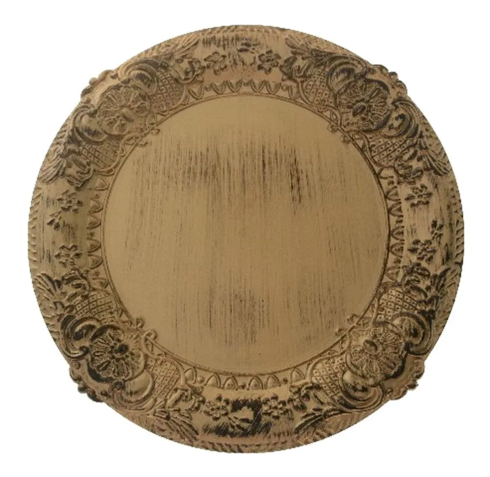 Sousplat em Plástico Inga Dourado 33cm