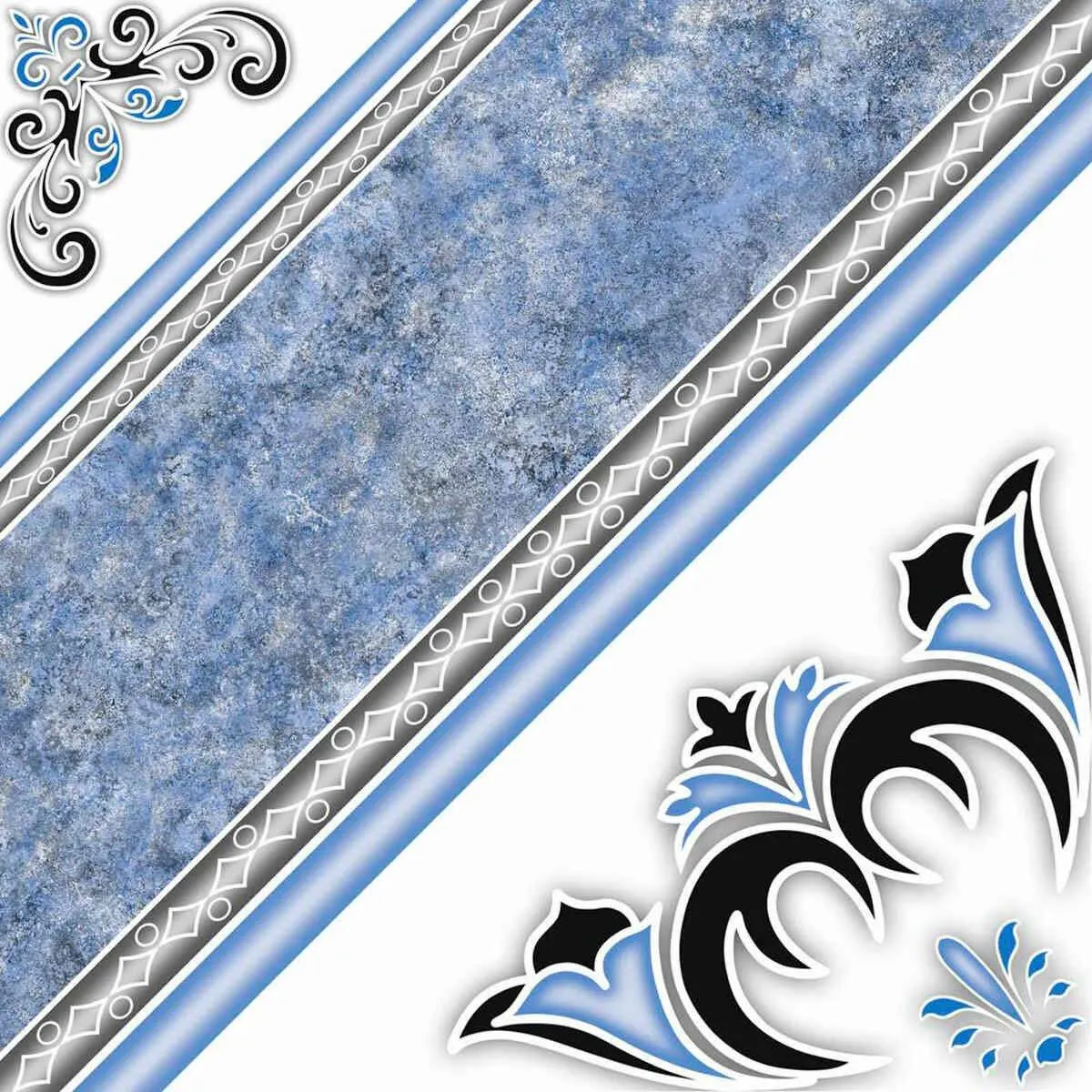 Piso Cerâmico Bold Brilhante 45x45cm Azul Caixa 2,32m² Incefra (MP)