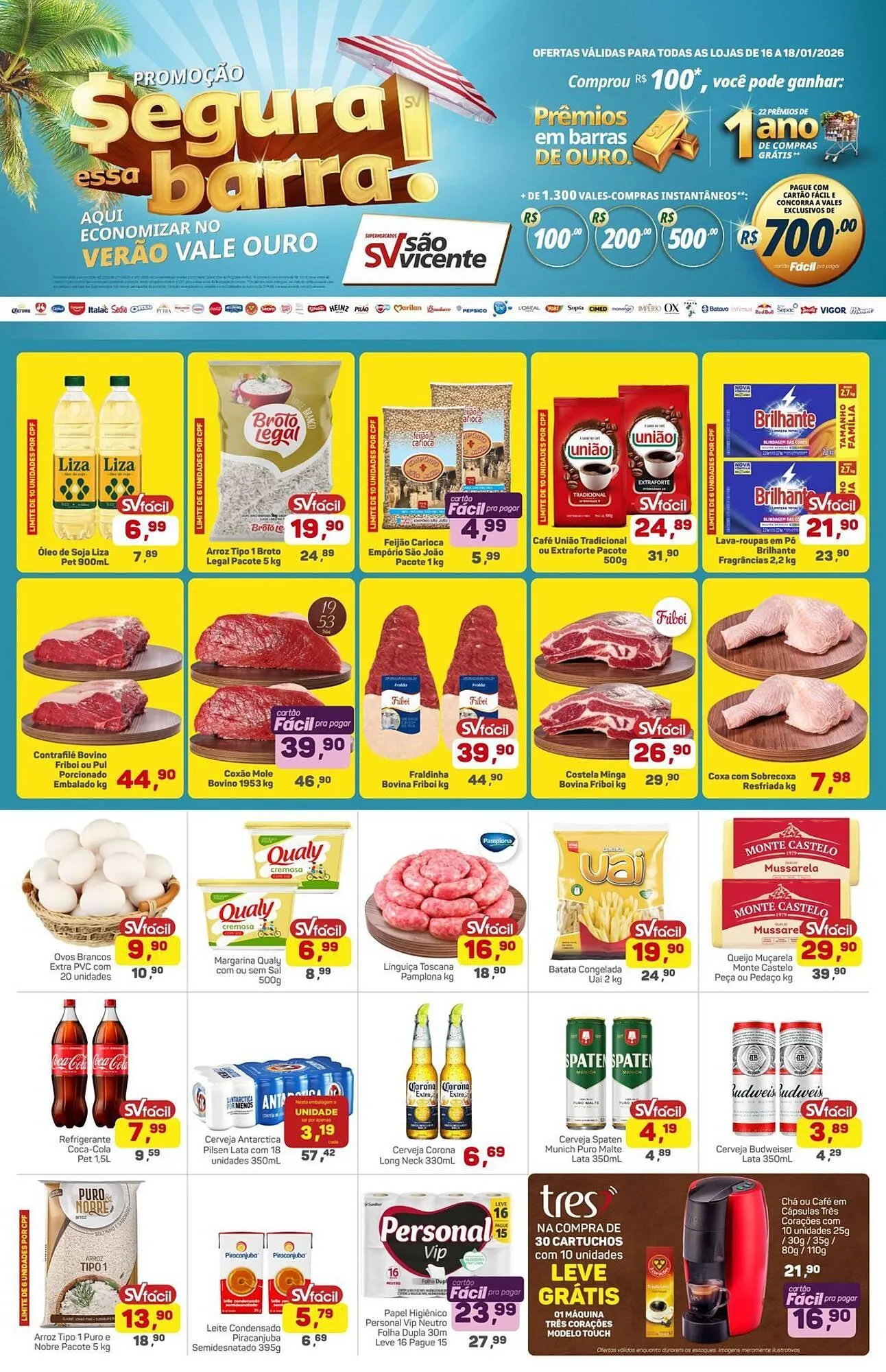 Encarte de Catálogo Supermercados São Vicente 16 de janeiro até 18 de janeiro 2026 - Pagina 1