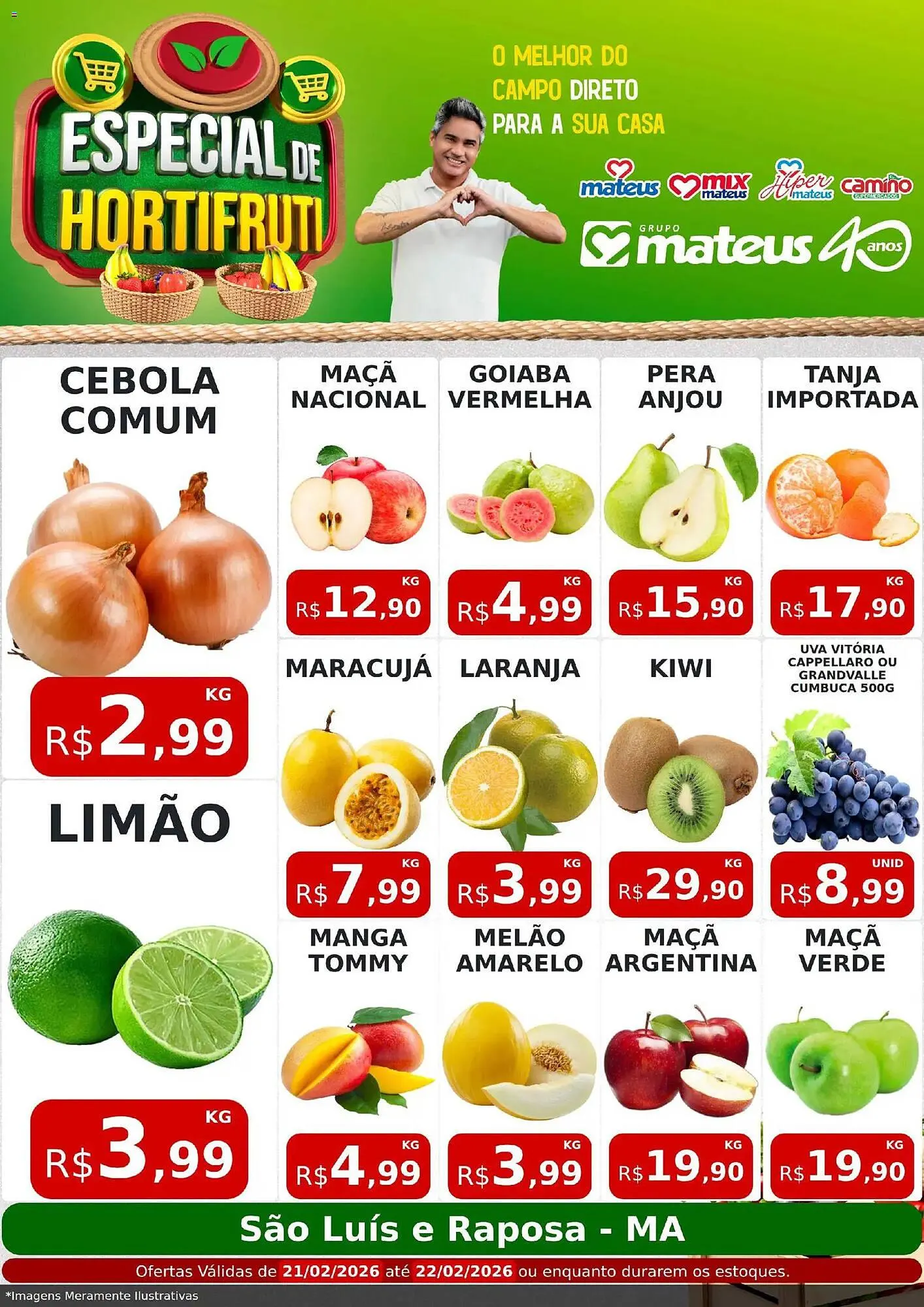 Encarte de Catálogo Supermercados Mateus 21 de fevereiro até 22 de fevereiro 2026 - Pagina 1