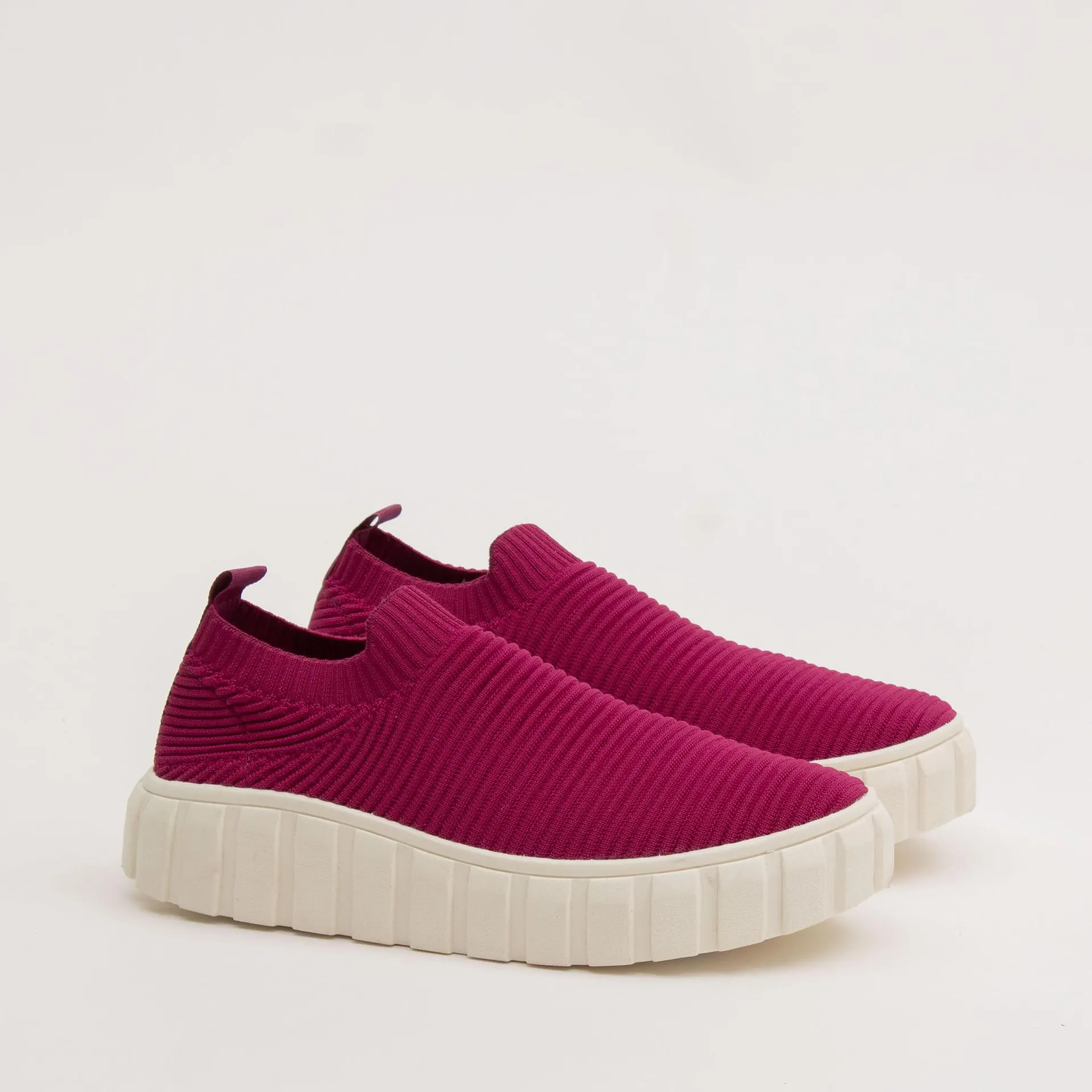 Tênis knit sola tratorada - FUCSIA