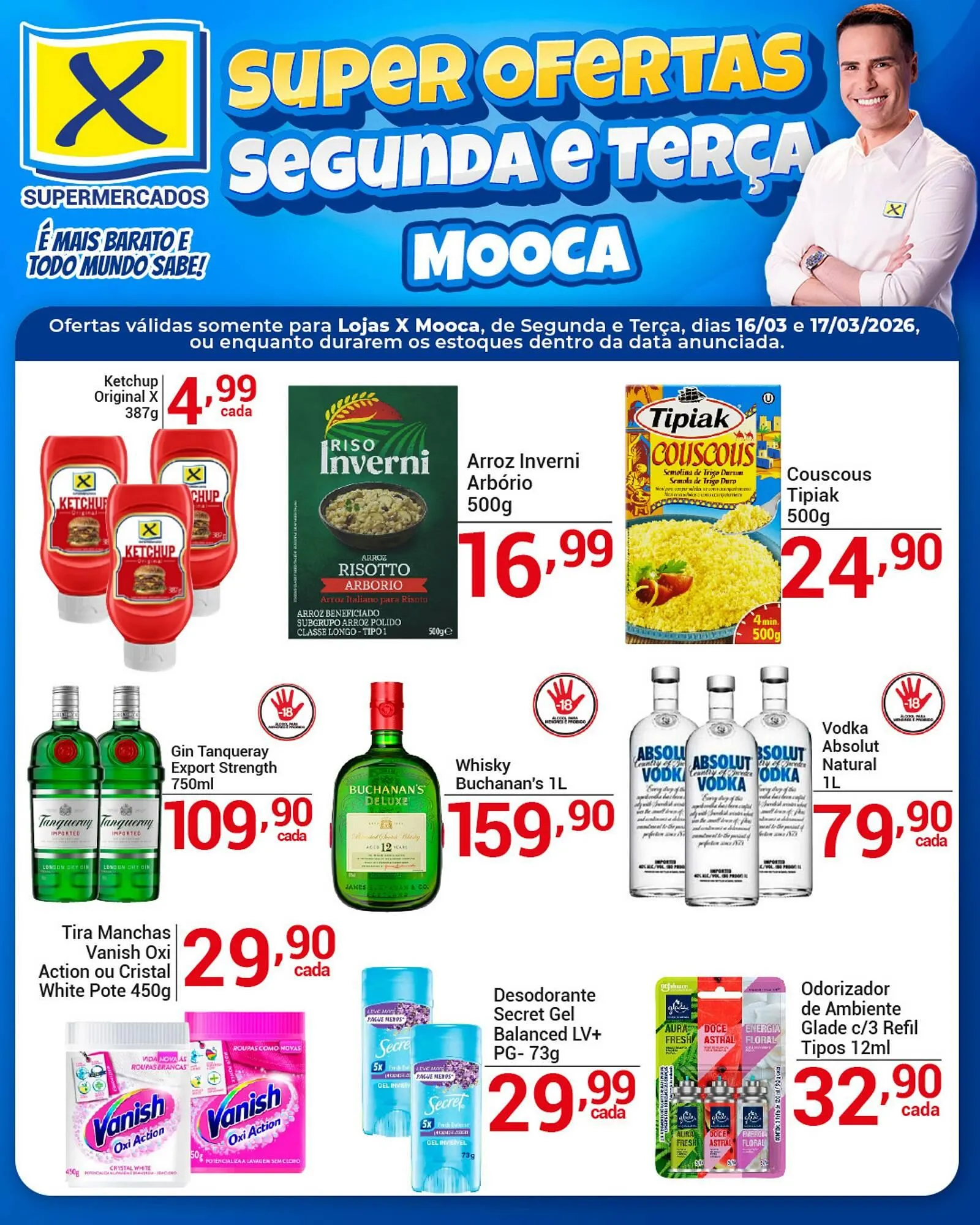 Encarte de Folheto X Supermercados 16 de março até 17 de março 2026 - Pagina 1