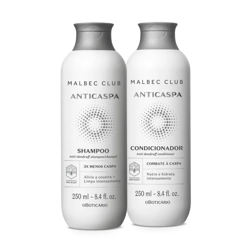 Combo Anticaspa Malbec Club: Shampoo 250ml + Condicionador 250ml