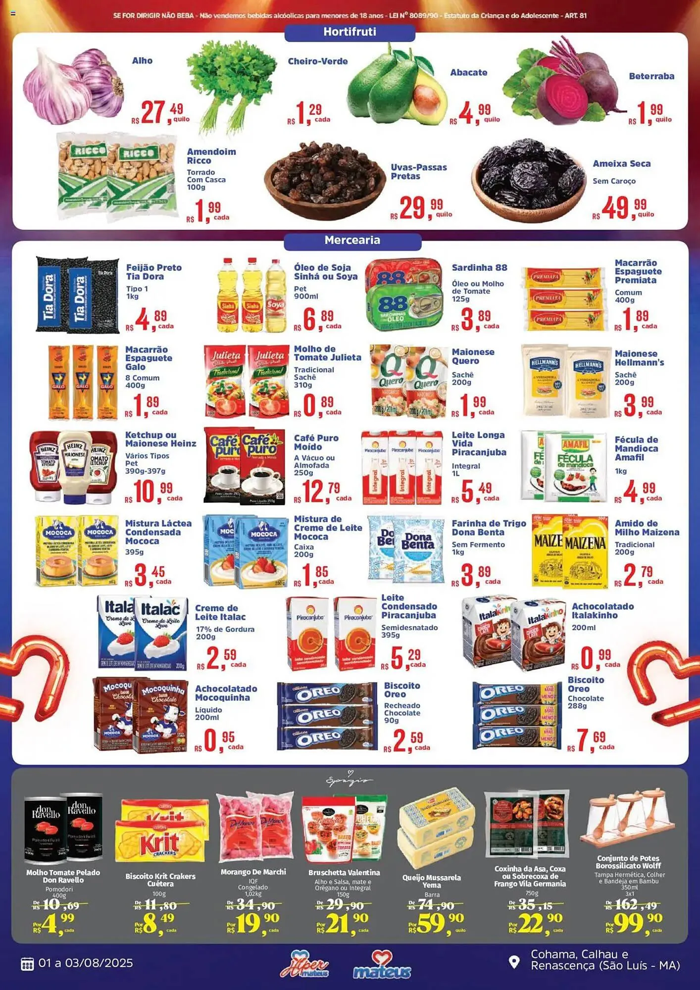 Encarte de Catálogo Supermercados Mateus 1 de agosto até 3 de agosto 2025 - Pagina 2