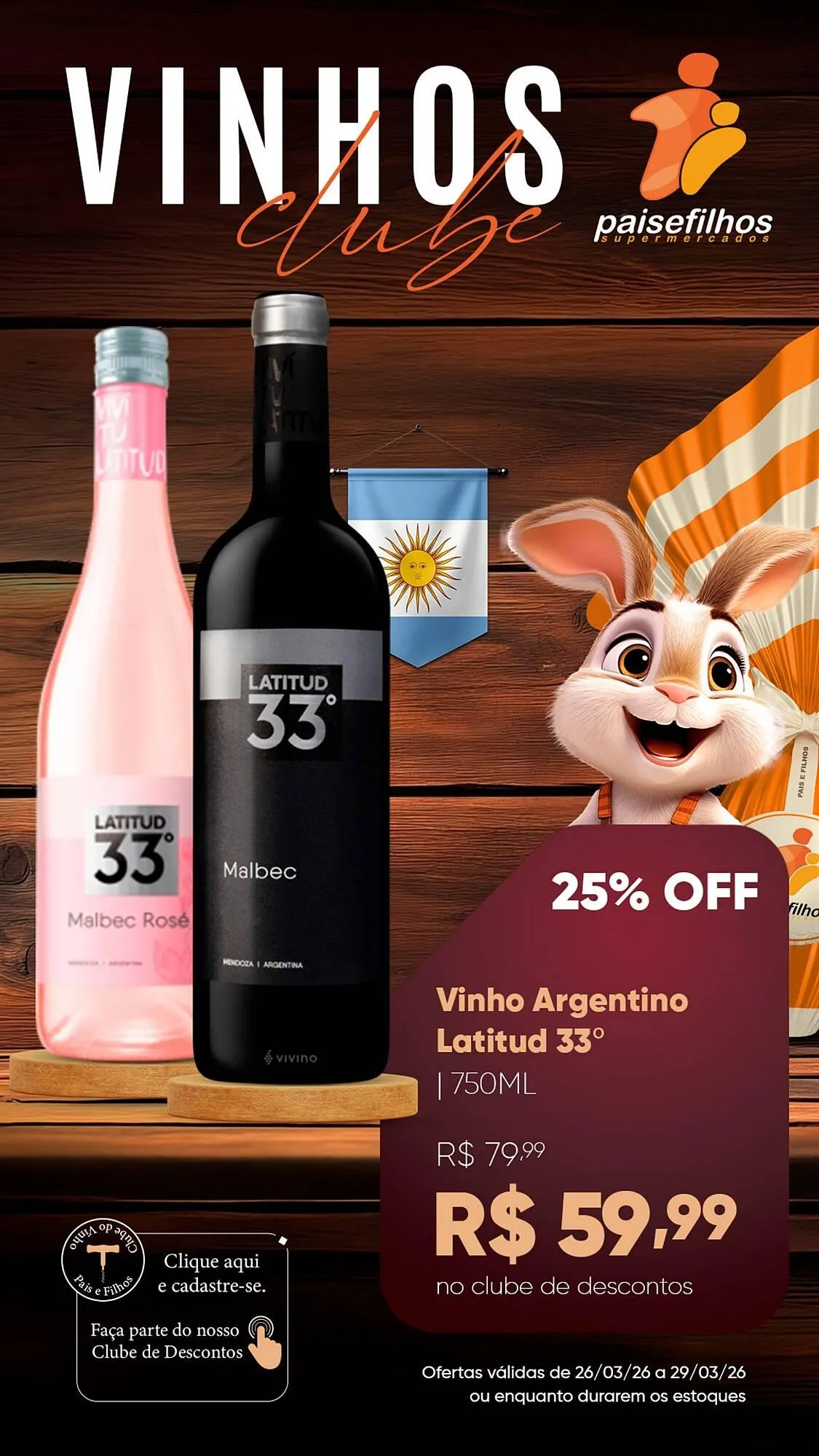 Encarte de Catálogo Pais e Filhos Supermercados 26 de março até 29 de março 2026 - Pagina 1