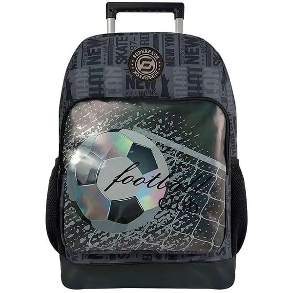 Mochila Escolar Infantil de Rodinhas Football 16", Happy-time - PT 1 UN