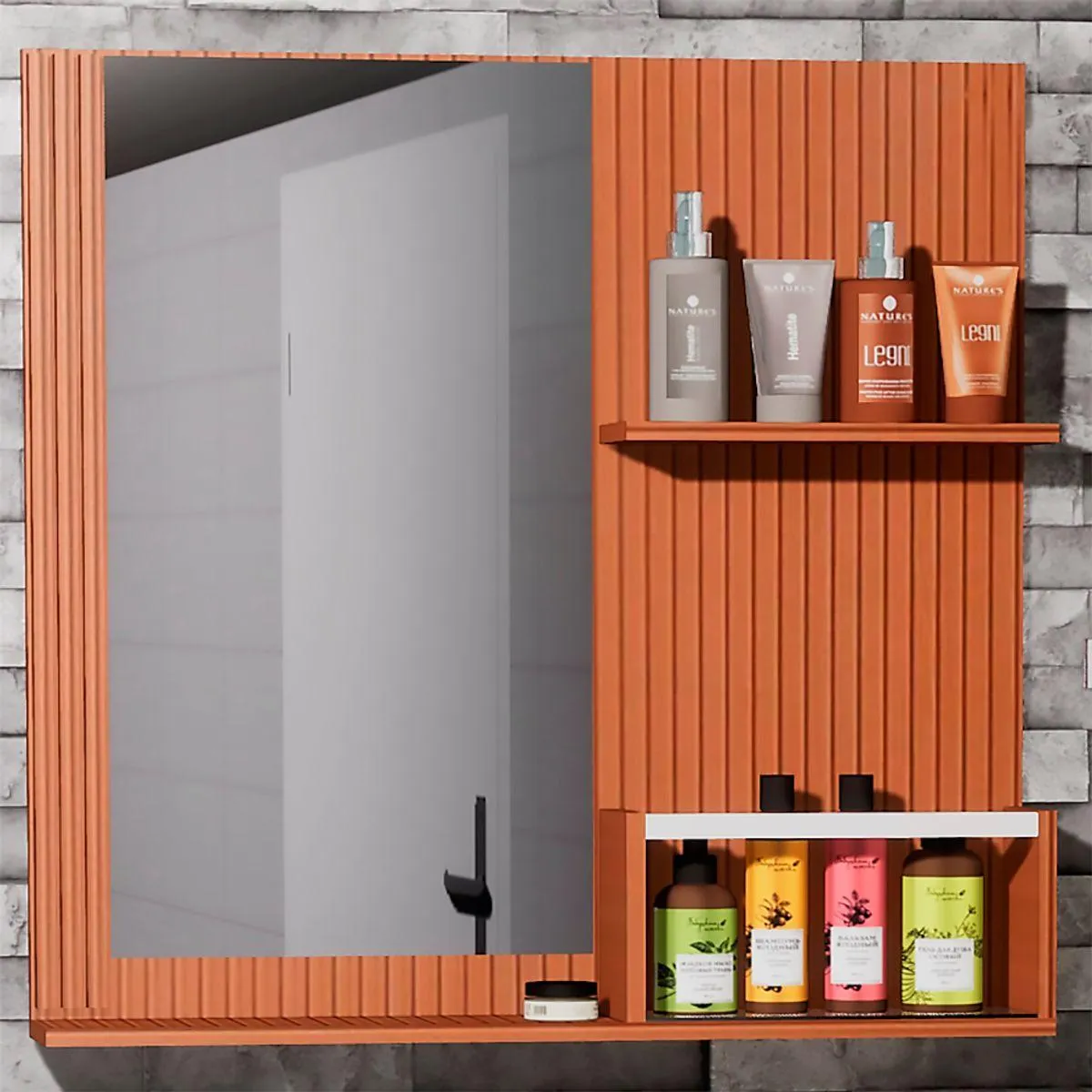 Espelheira de Banheiro Varsovia 80cm Canaletado Branco Sander