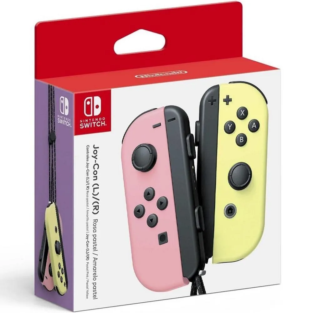 Controle Switch Joy-Con Rosa e Amarelo Pastel, NINTENDO
