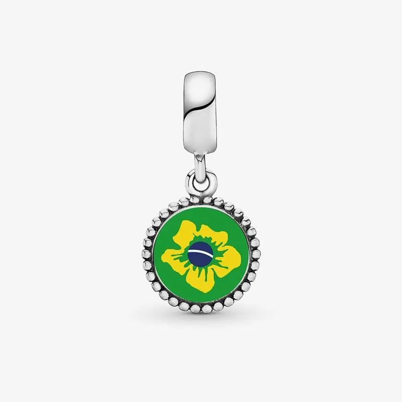 Charm Prata Pendente Flor de Ipê - Coleção Brasil