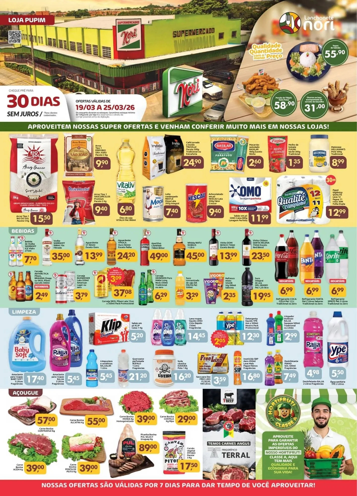 Encarte de Catálogo Supermercados Nori 19 de março até 25 de março 2026 - Pagina 1