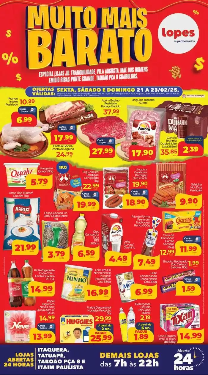 Encarte de Encarte Lopes Supermercados 21 de fevereiro até 23 de fevereiro 2025 - Pagina 1