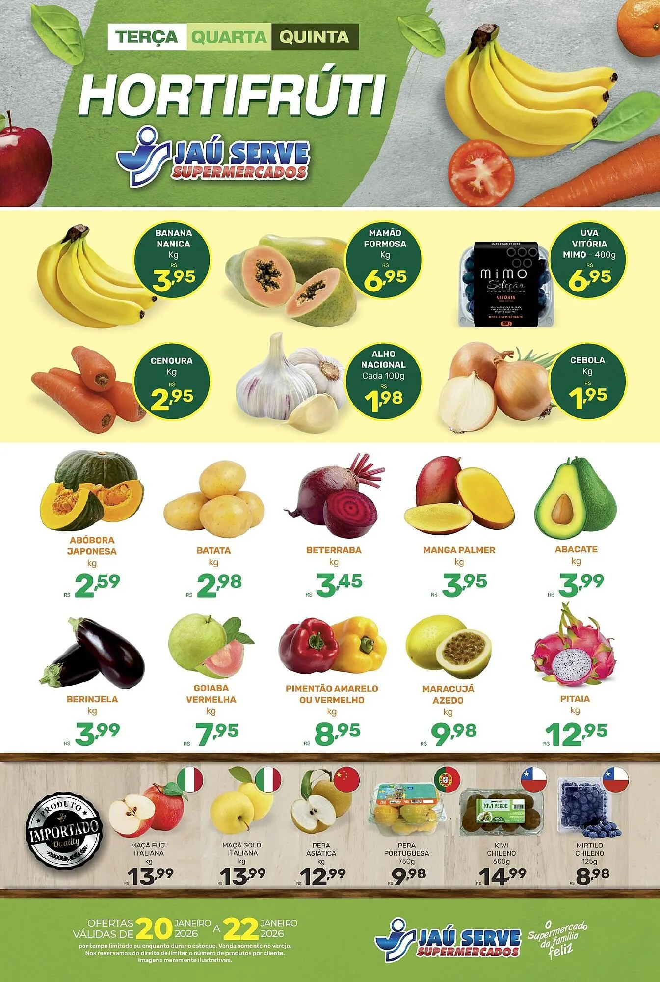 Encarte de Catálogo Supermercados Jau Serve 20 de janeiro até 22 de janeiro 2026 - Pagina 1