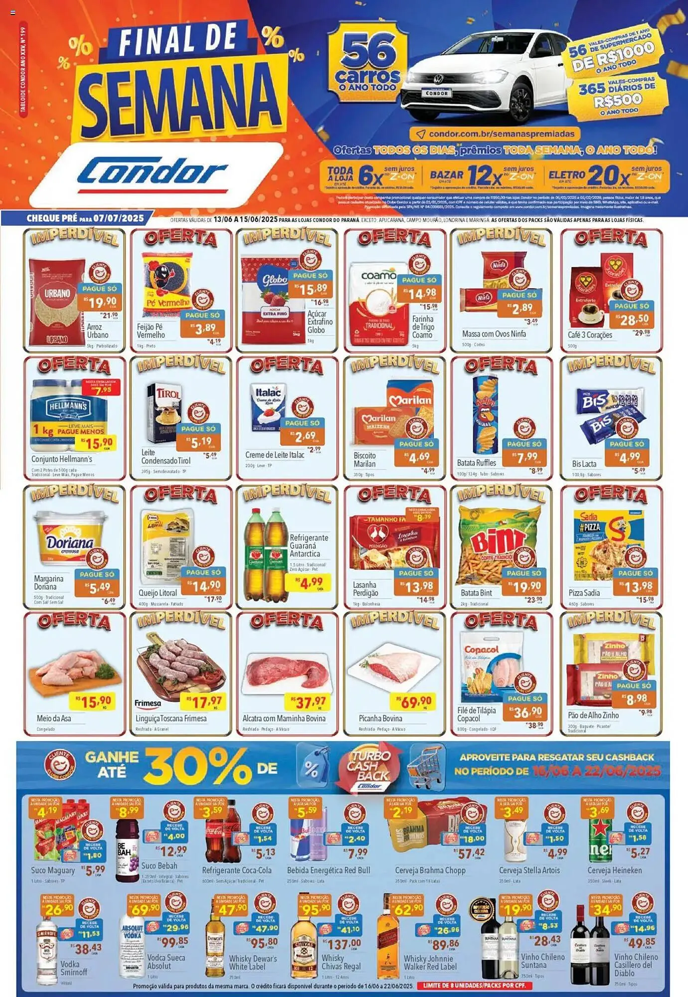 Encarte de Catálogo Supermercados Condor 13 de junho até 16 de junho 2025 - Pagina 1