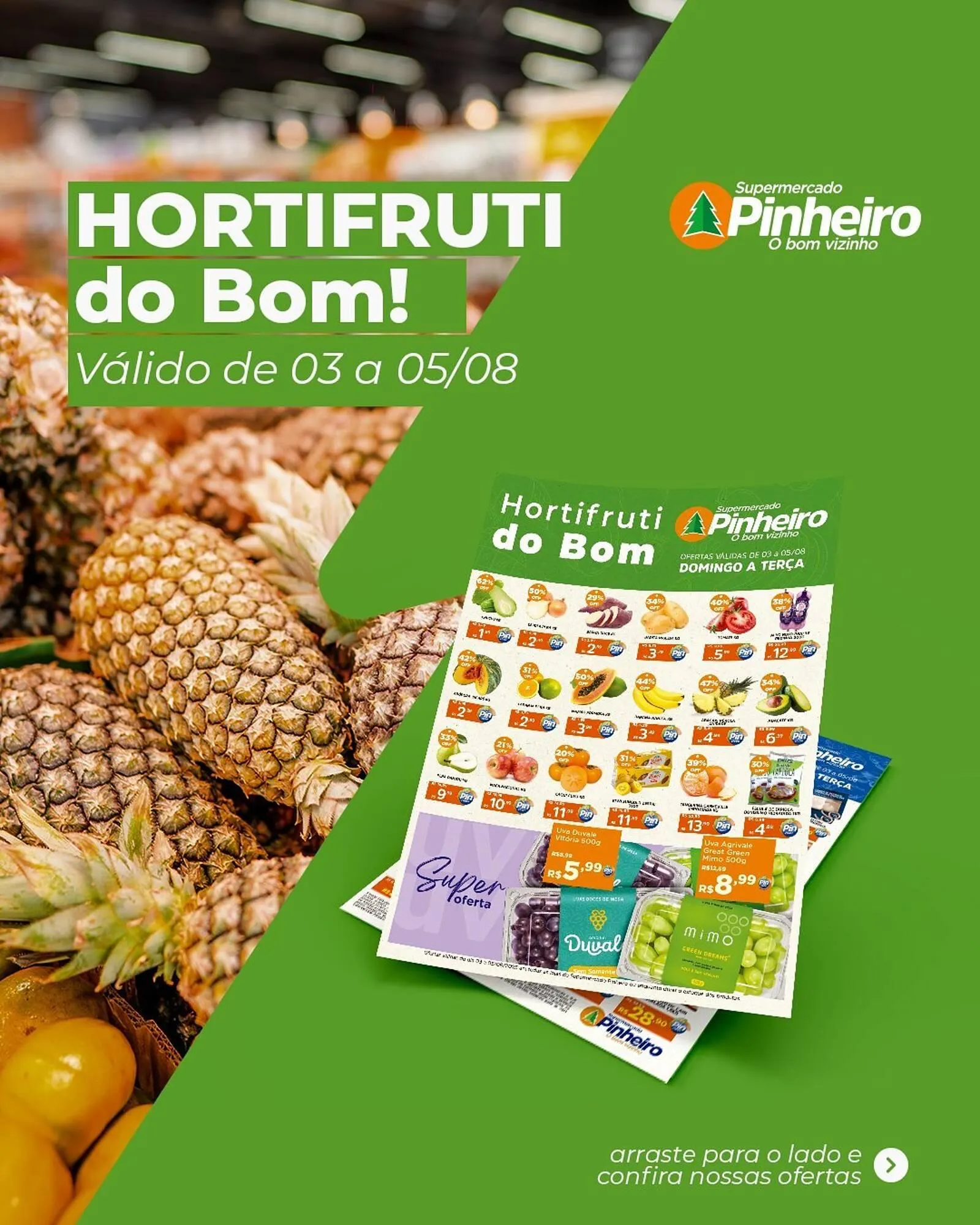 Encarte de Catálogo Pinheiro Supermercado 3 de agosto até 5 de agosto 2025 - Pagina 1